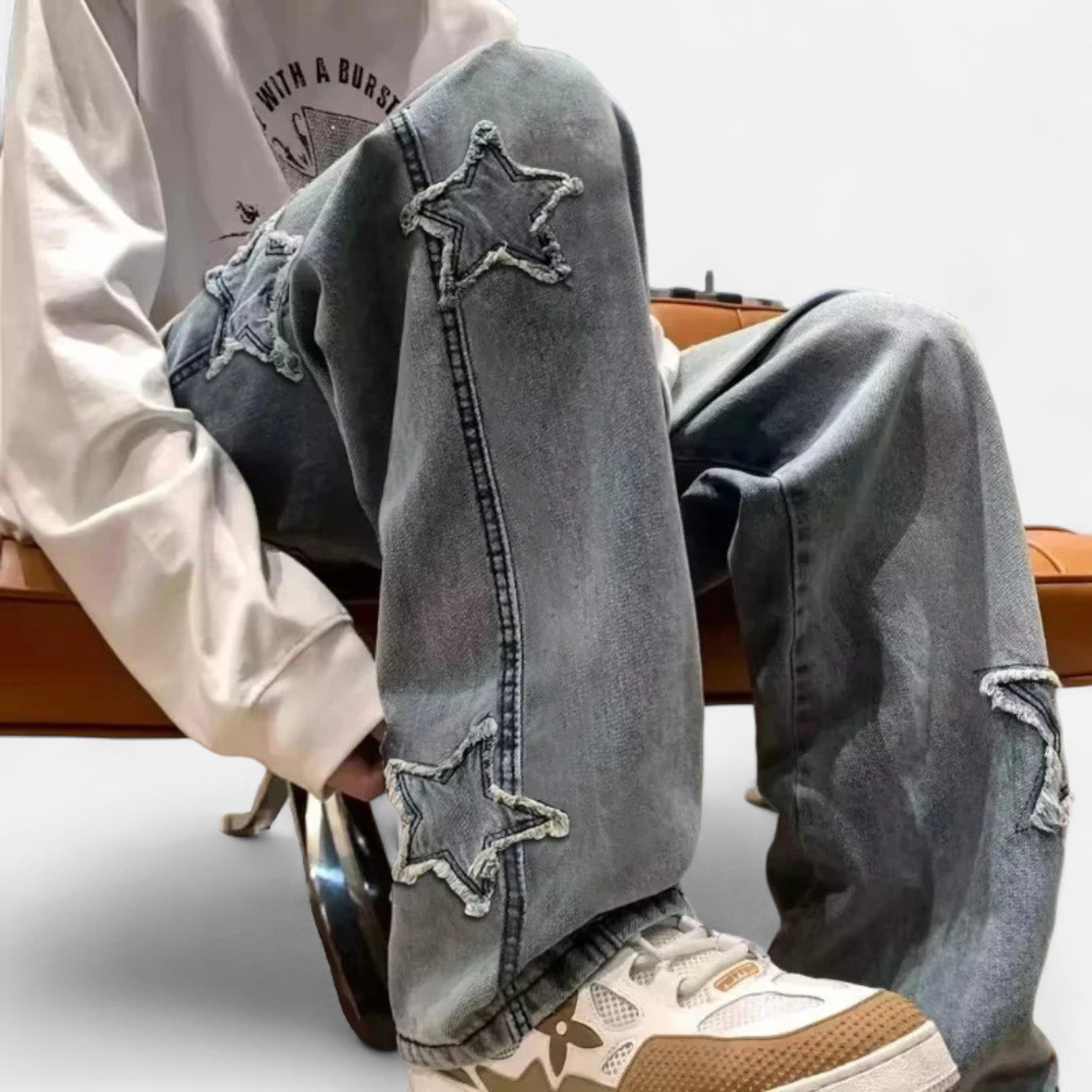 Kozori | Men’s Stars Patchwork Street Denim