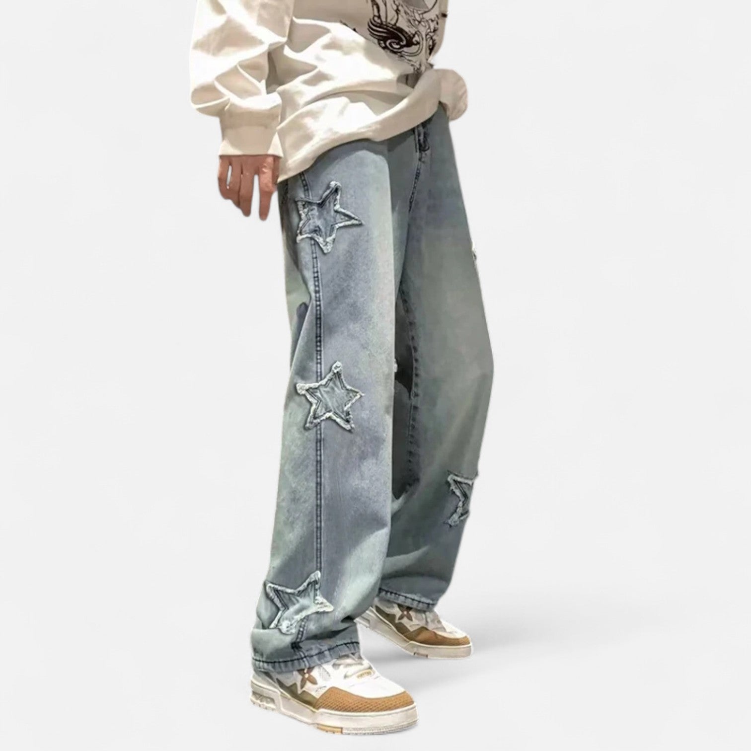 Kozori | Men’s Stars Patchwork Street Denim
