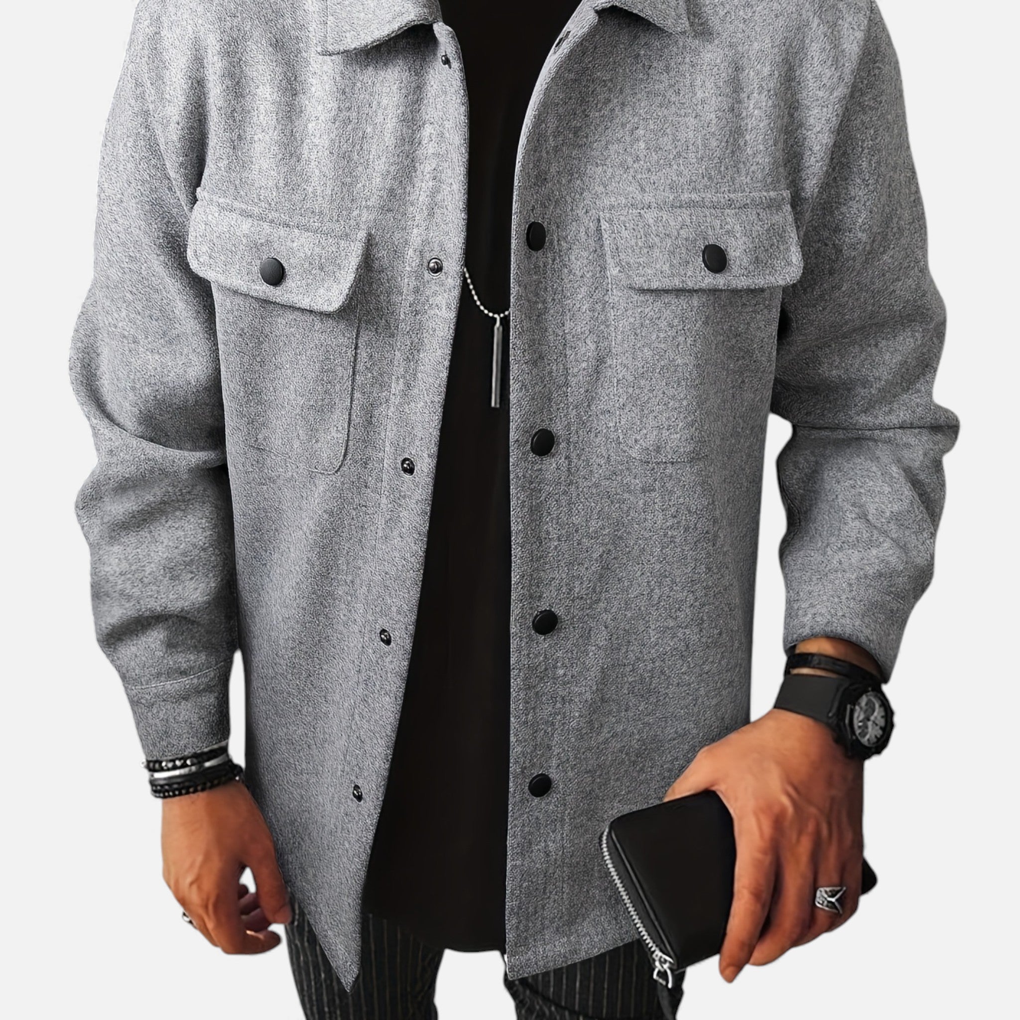 Kozori Mode | Men’s Wool Blend Jacket – Refined Autumn Style