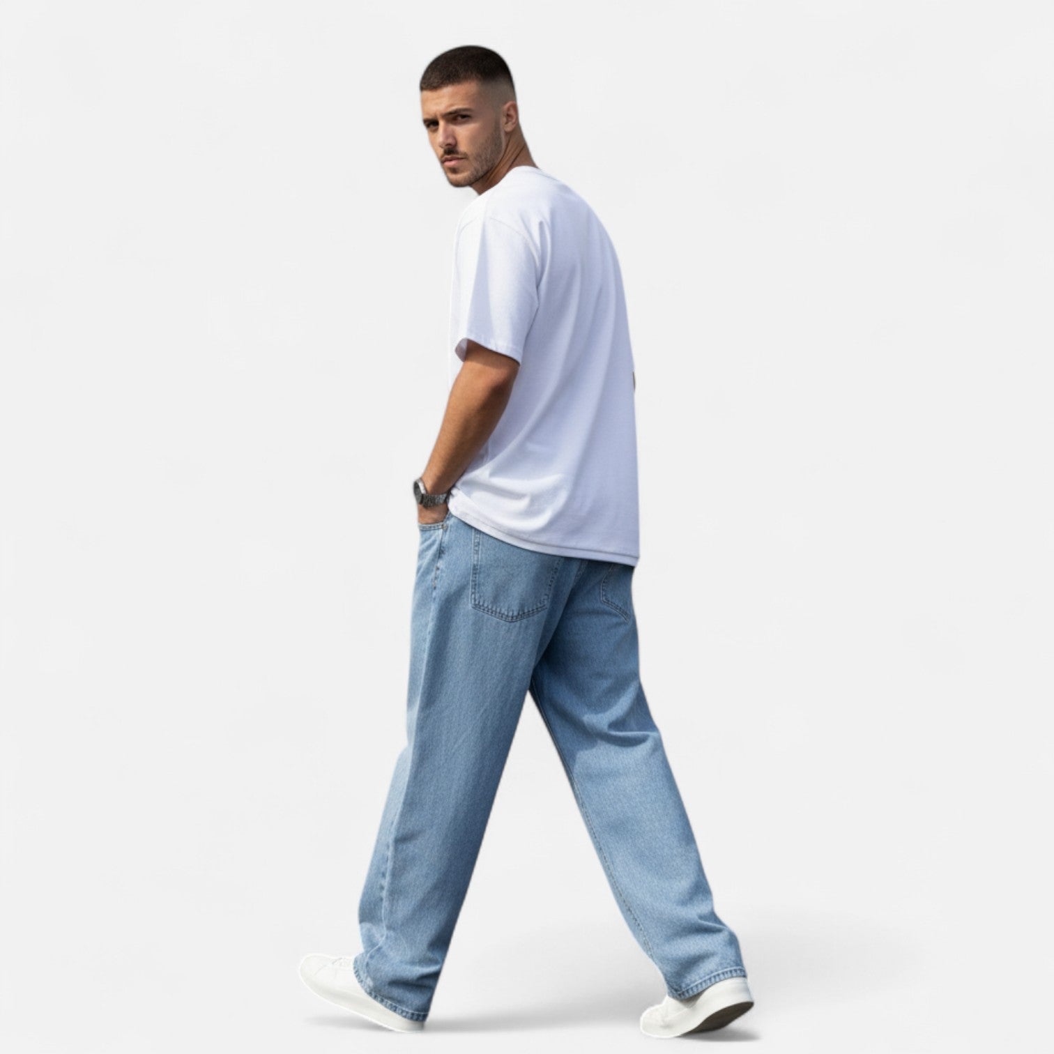 Kozori | Men’s Loose Fit Faux Denim Pants