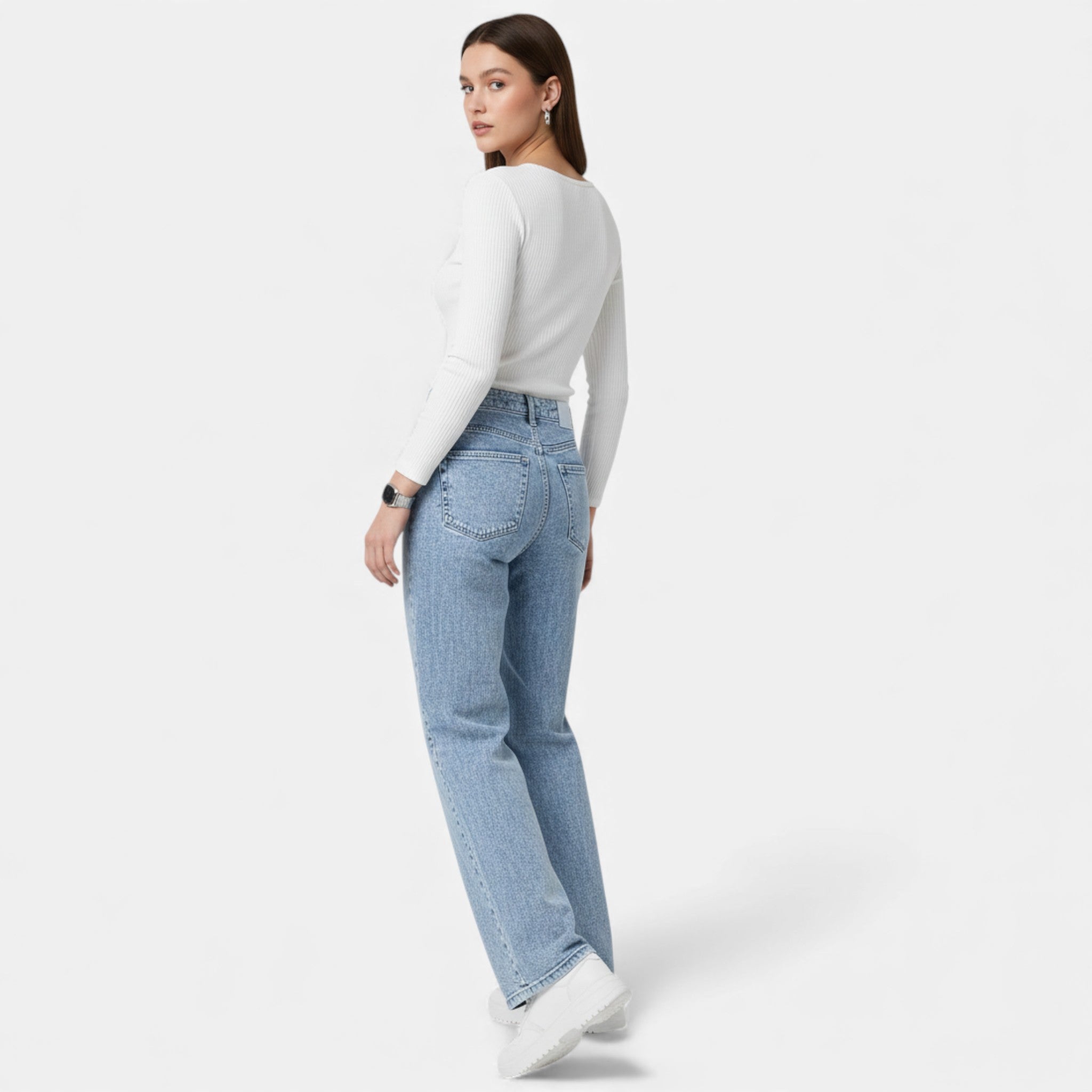 Kozori | Women’s Light Blue Straight-Leg Denim