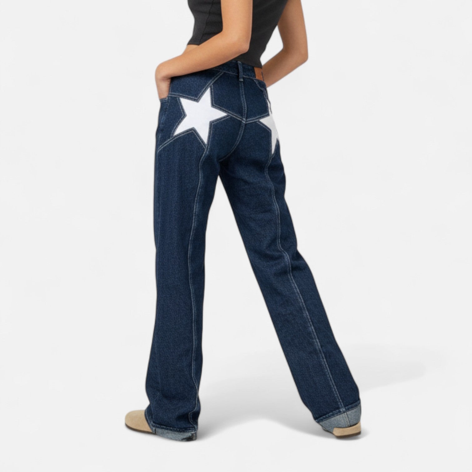Kozori | Women’s Loose Fit Star Pattern Pants