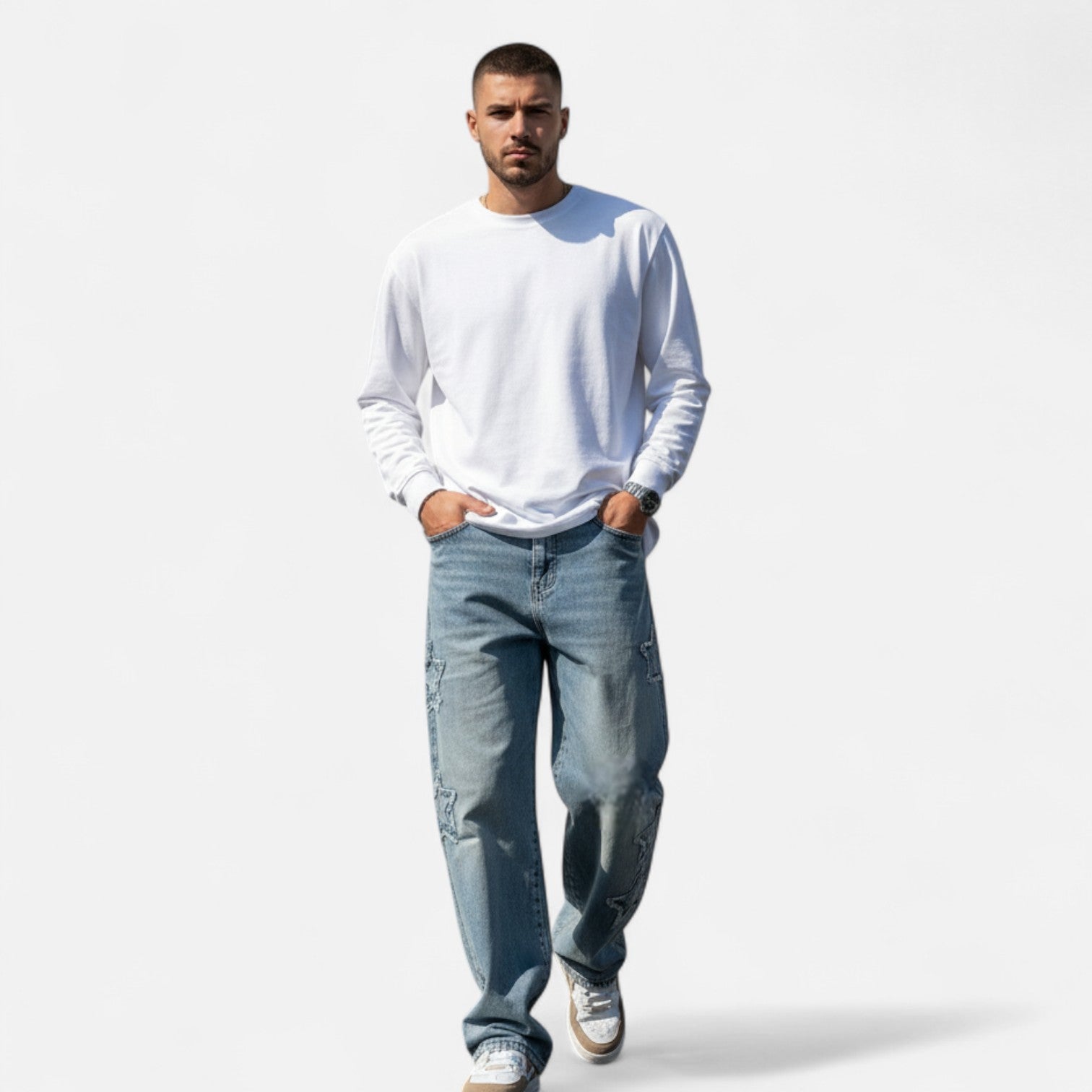 Kozori | Men’s Stars Patchwork Street Denim