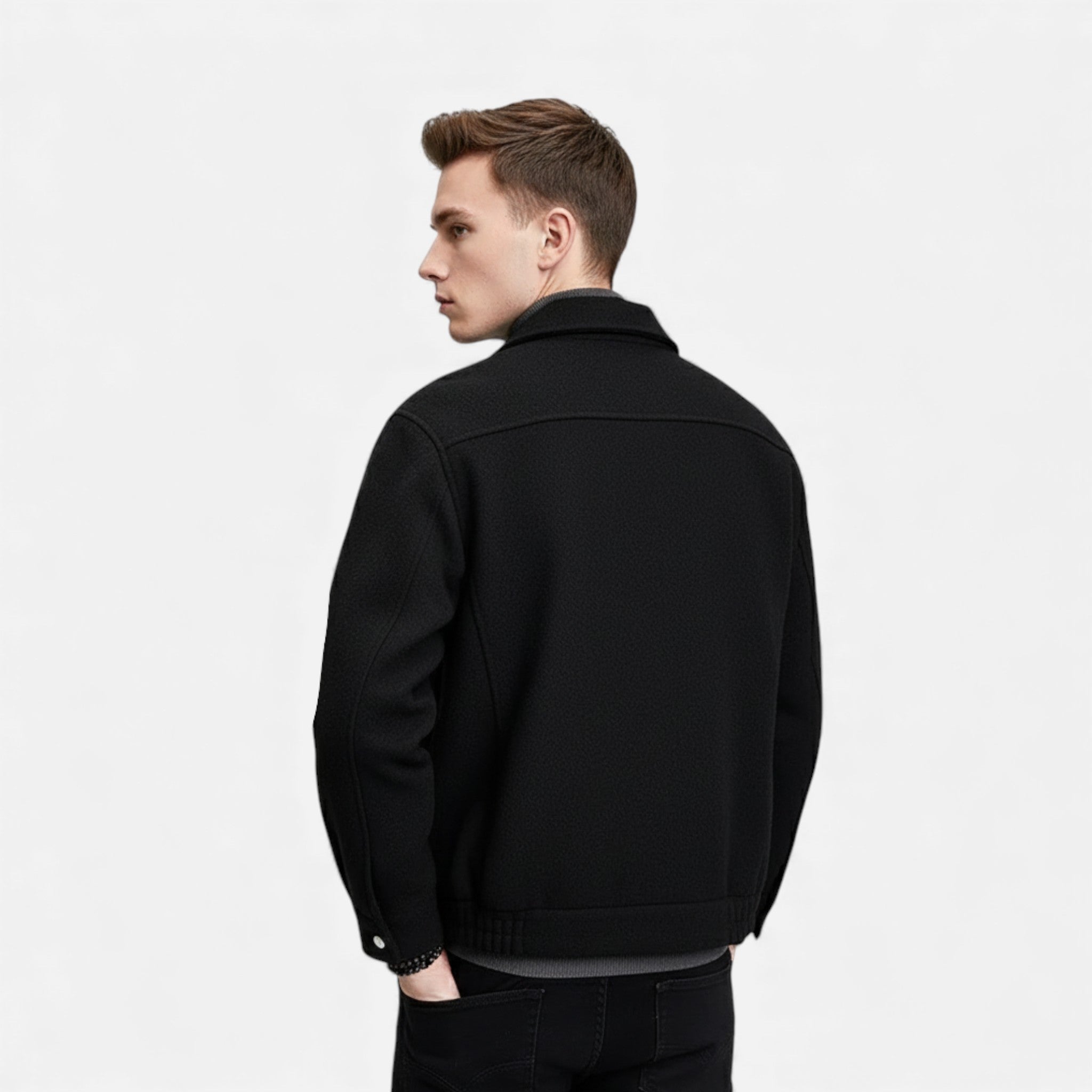 Kozori | Men’s Elegant Woolen Collared Jacket