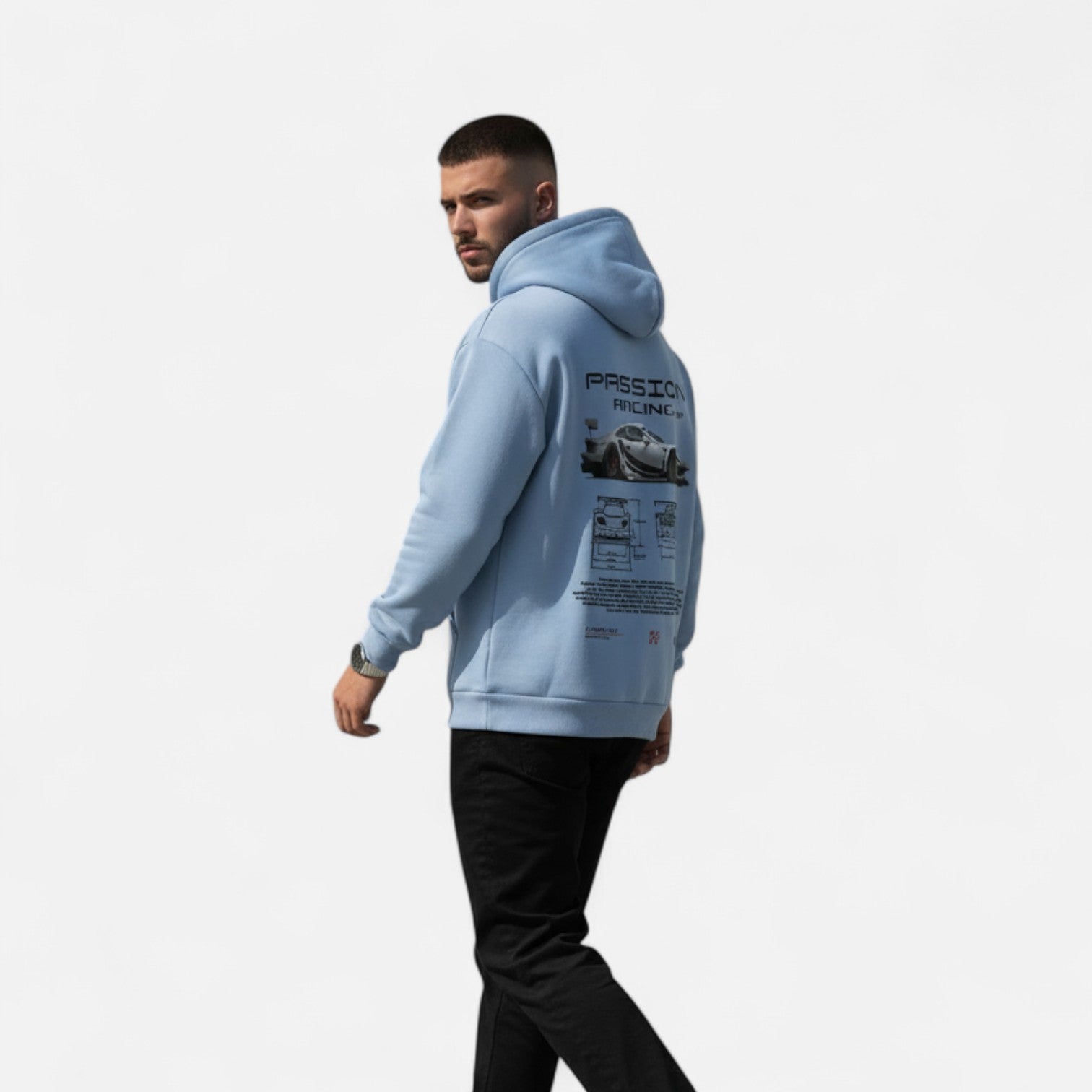 Kozori | Sports Car Print Casual Hoodie