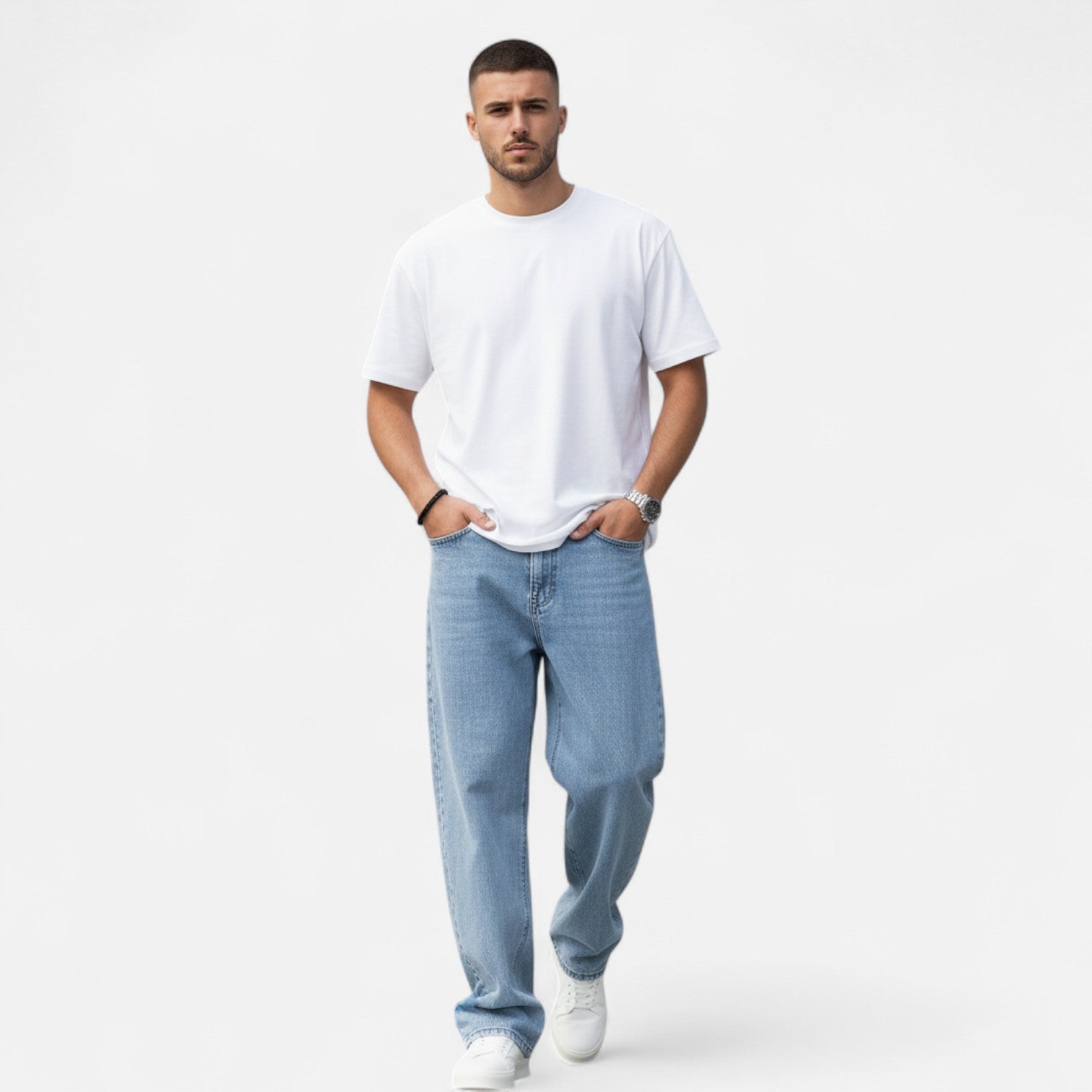 Kozori | Men’s Loose Fit Faux Denim Pants