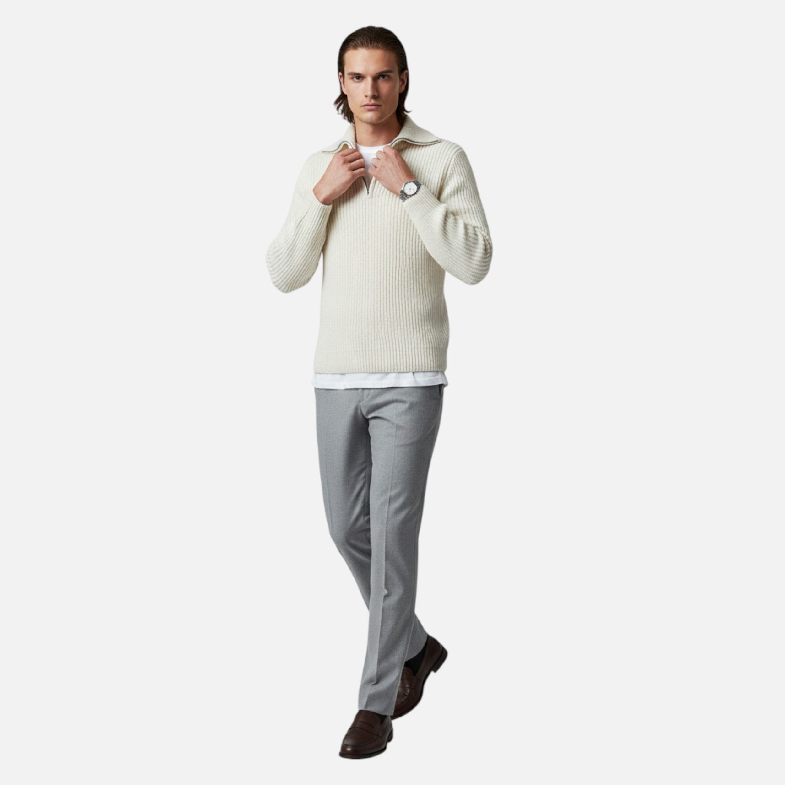 Kozori | Men’s Half-Zip Acrylic Knit Sweater