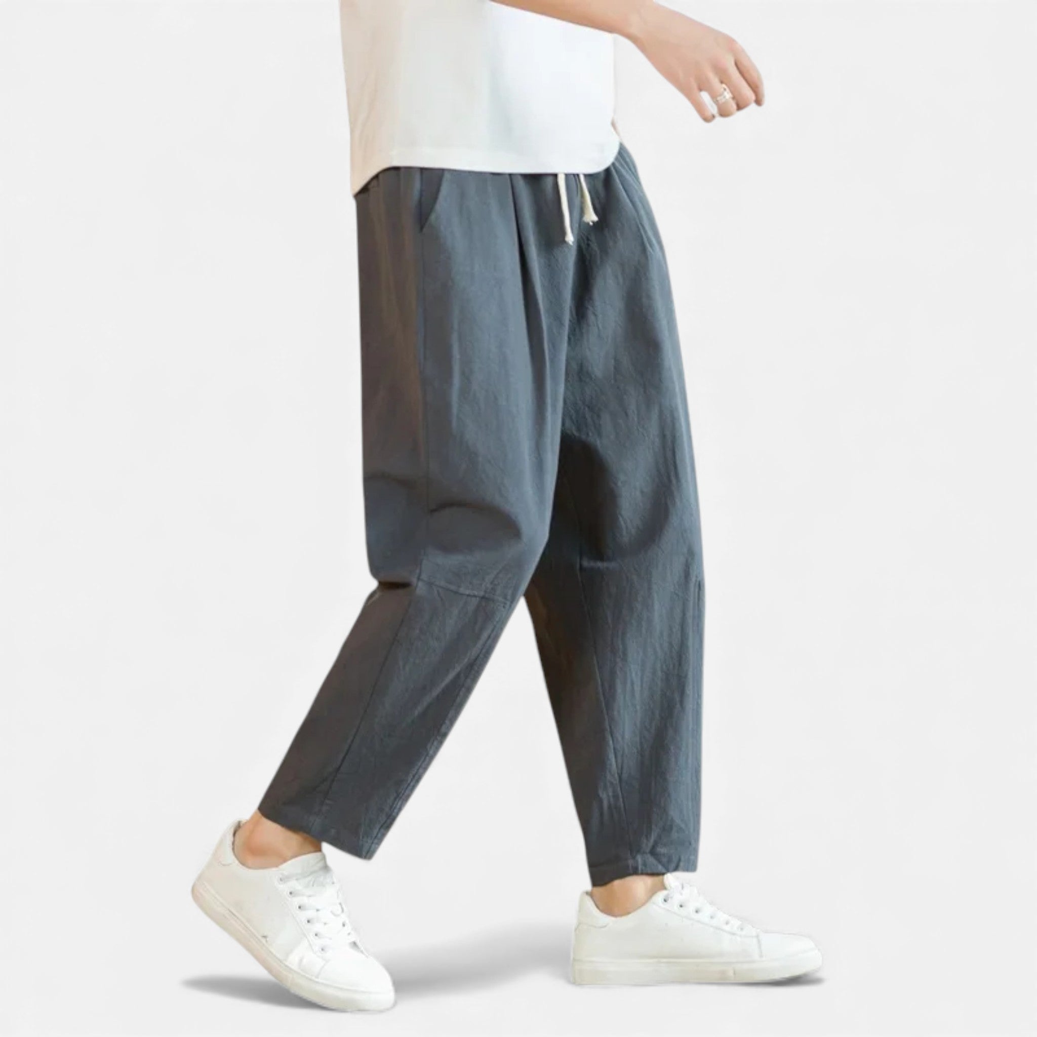 Kozori | Men’s Cotton-Linen Loose Drawstring Pants