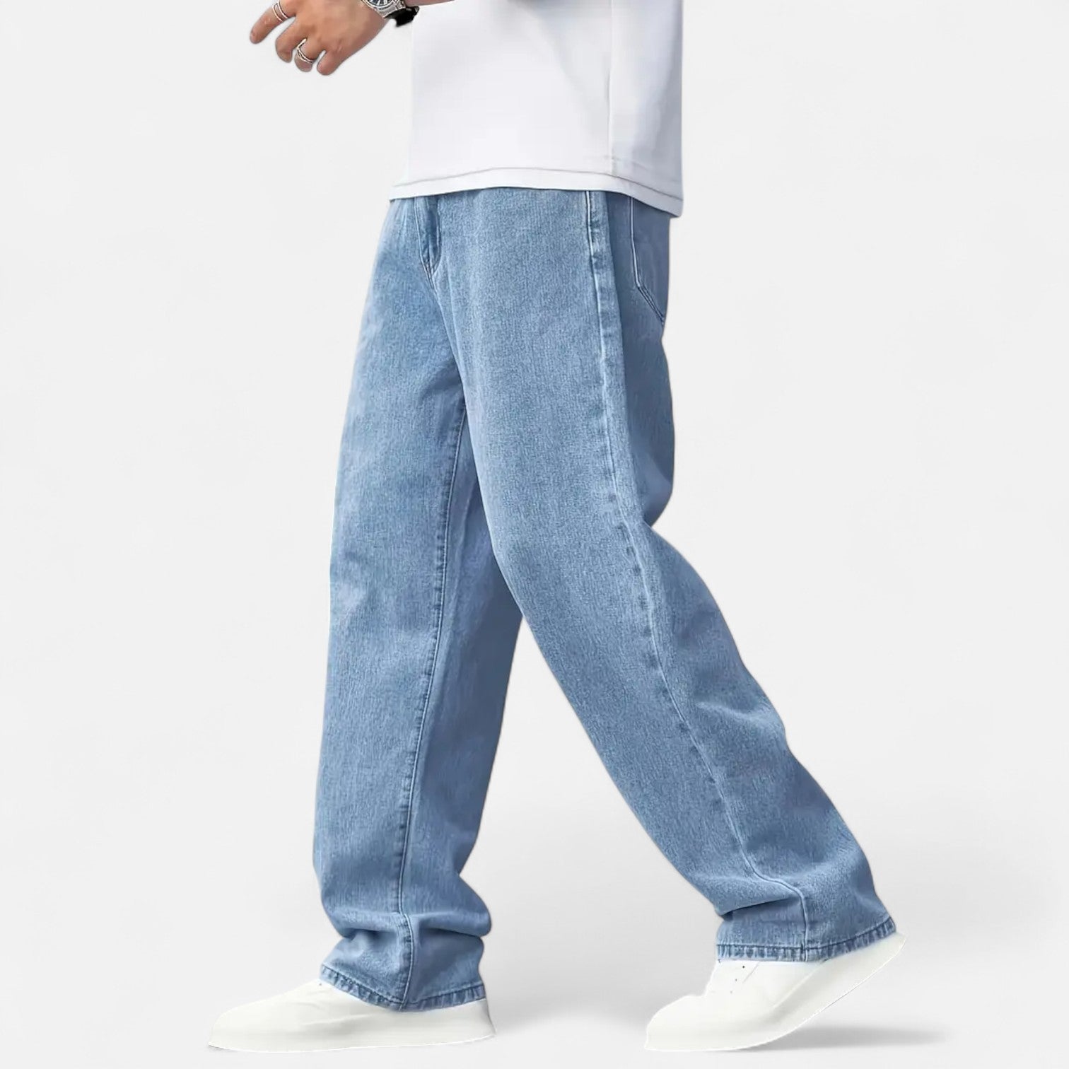 Kozori | Men’s Loose Fit Faux Denim Pants
