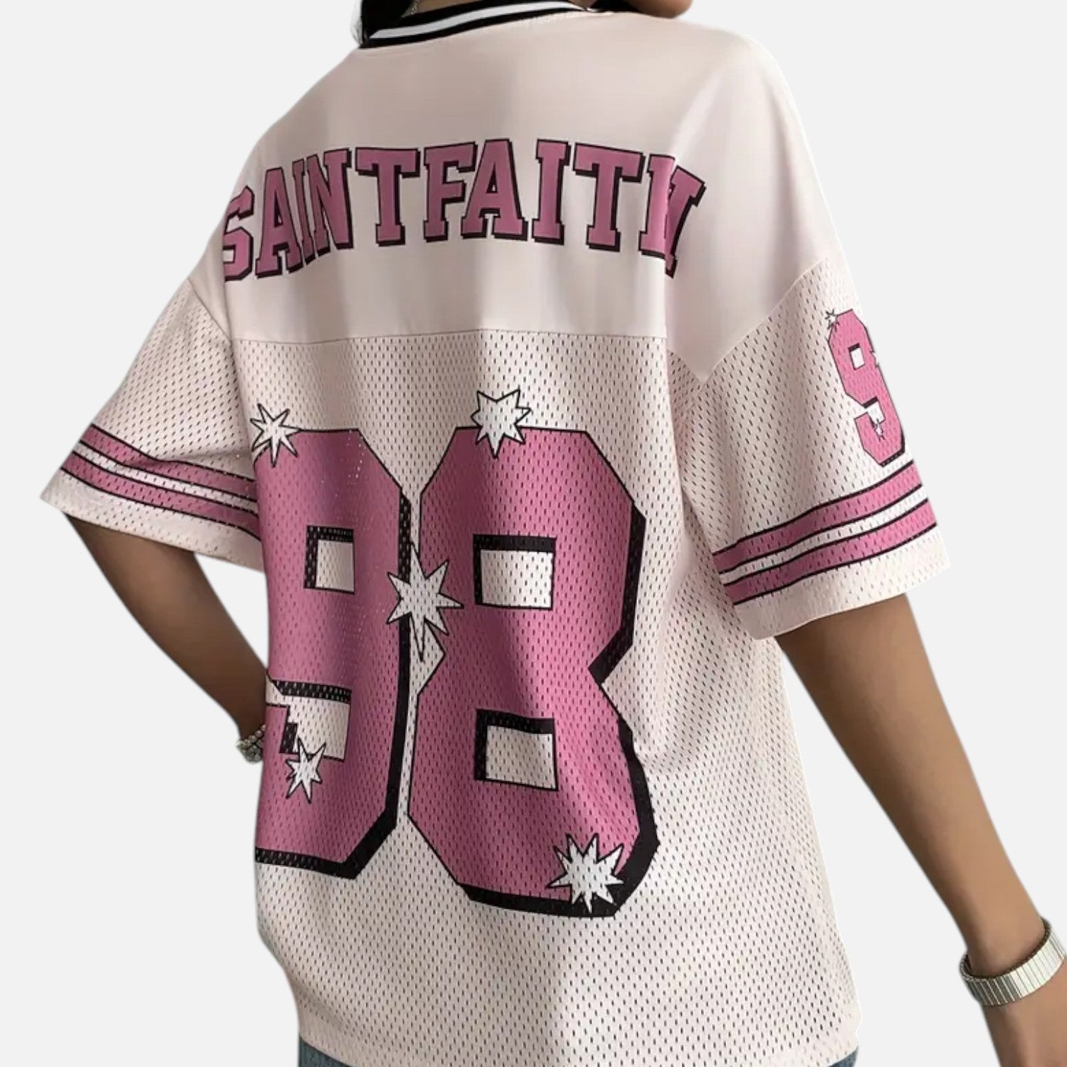 Kozori | Pink & White Mesh Street T-Shirt