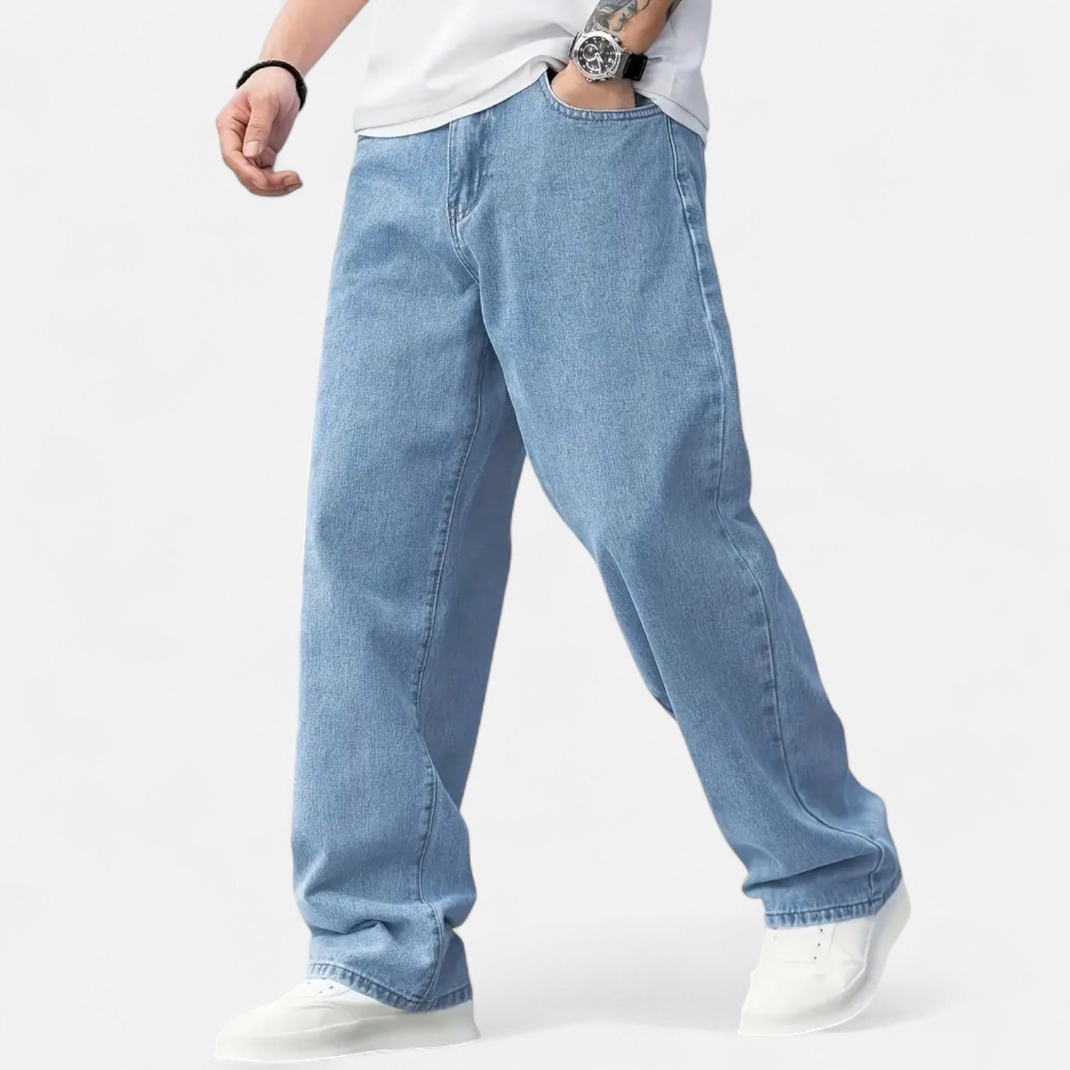 Kozori | Men’s Loose Fit Faux Denim Pants