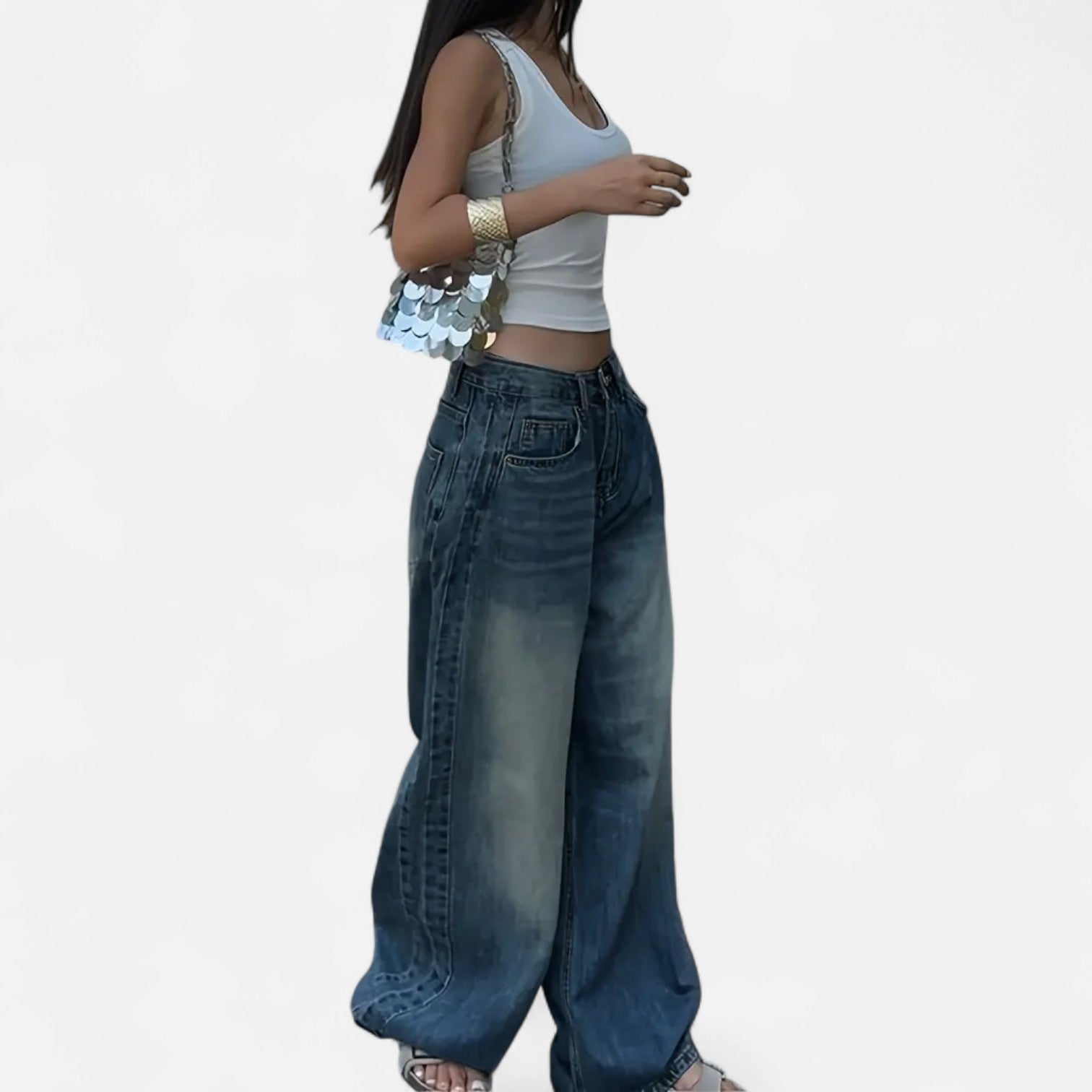 Kozori | Women’s Vintage Washed Baggy Jeans