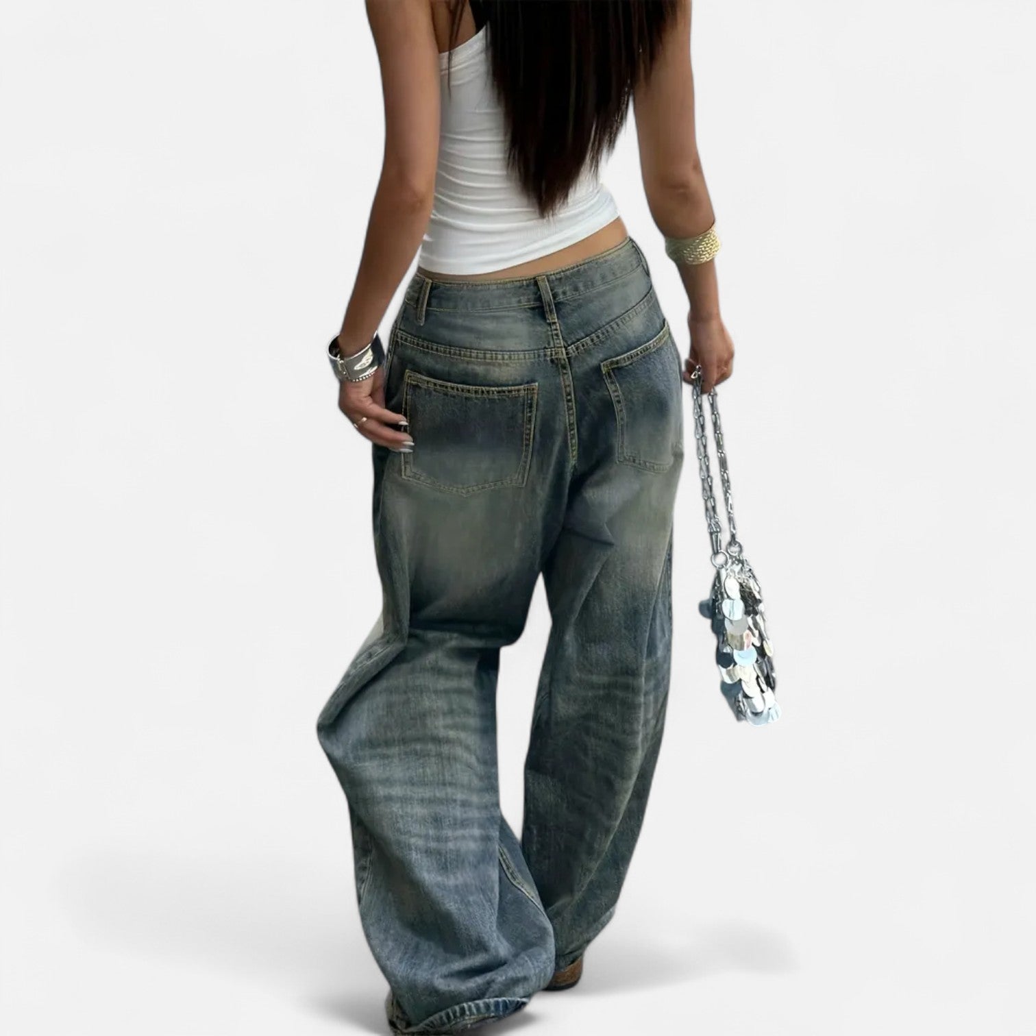 Kozori | Women’s Vintage Washed Baggy Jeans