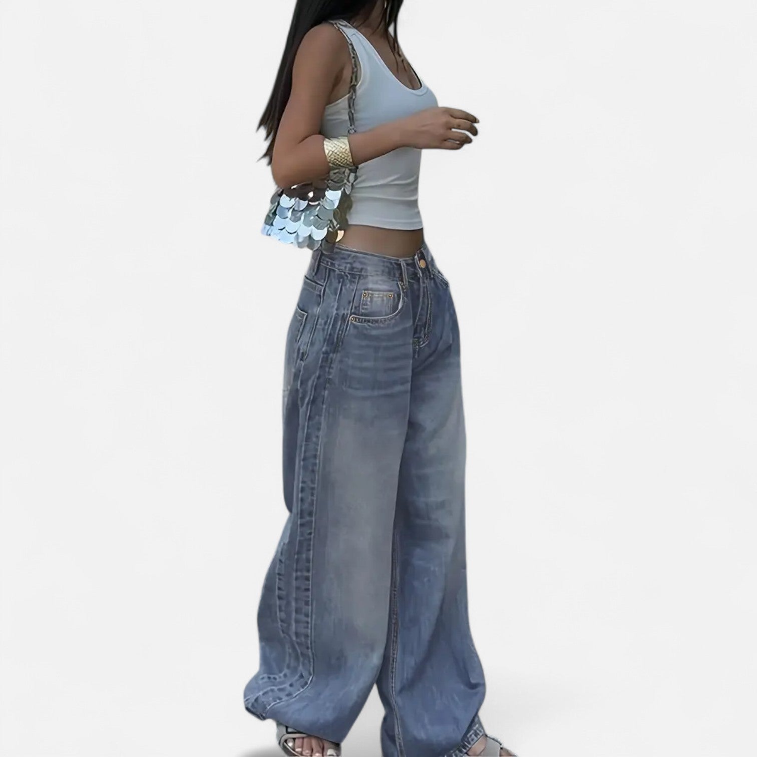 Kozori | Women’s Vintage Washed Baggy Jeans
