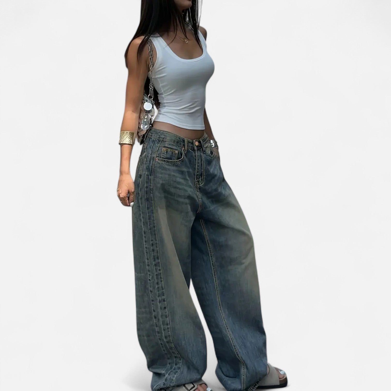 Kozori | Women’s Vintage Washed Baggy Jeans