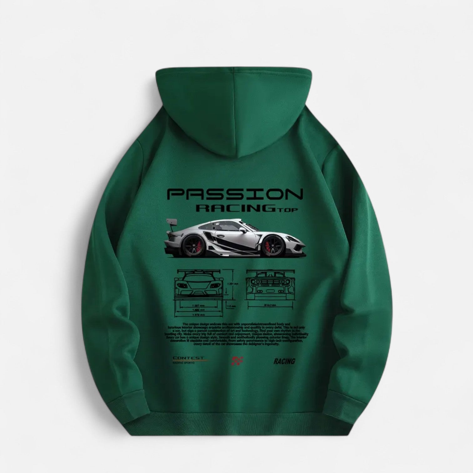 Kozori | Sports Car Print Casual Hoodie