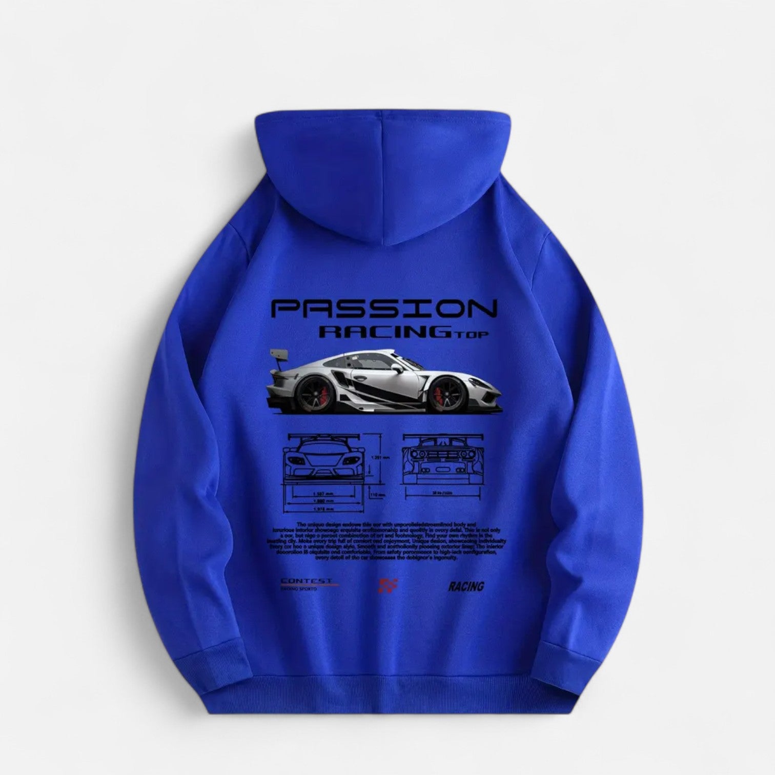 Kozori | Sports Car Print Casual Hoodie