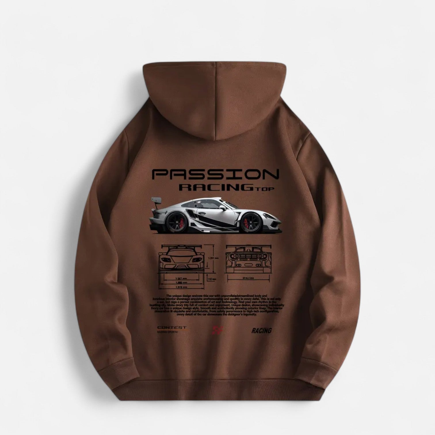 Kozori | Sports Car Print Casual Hoodie