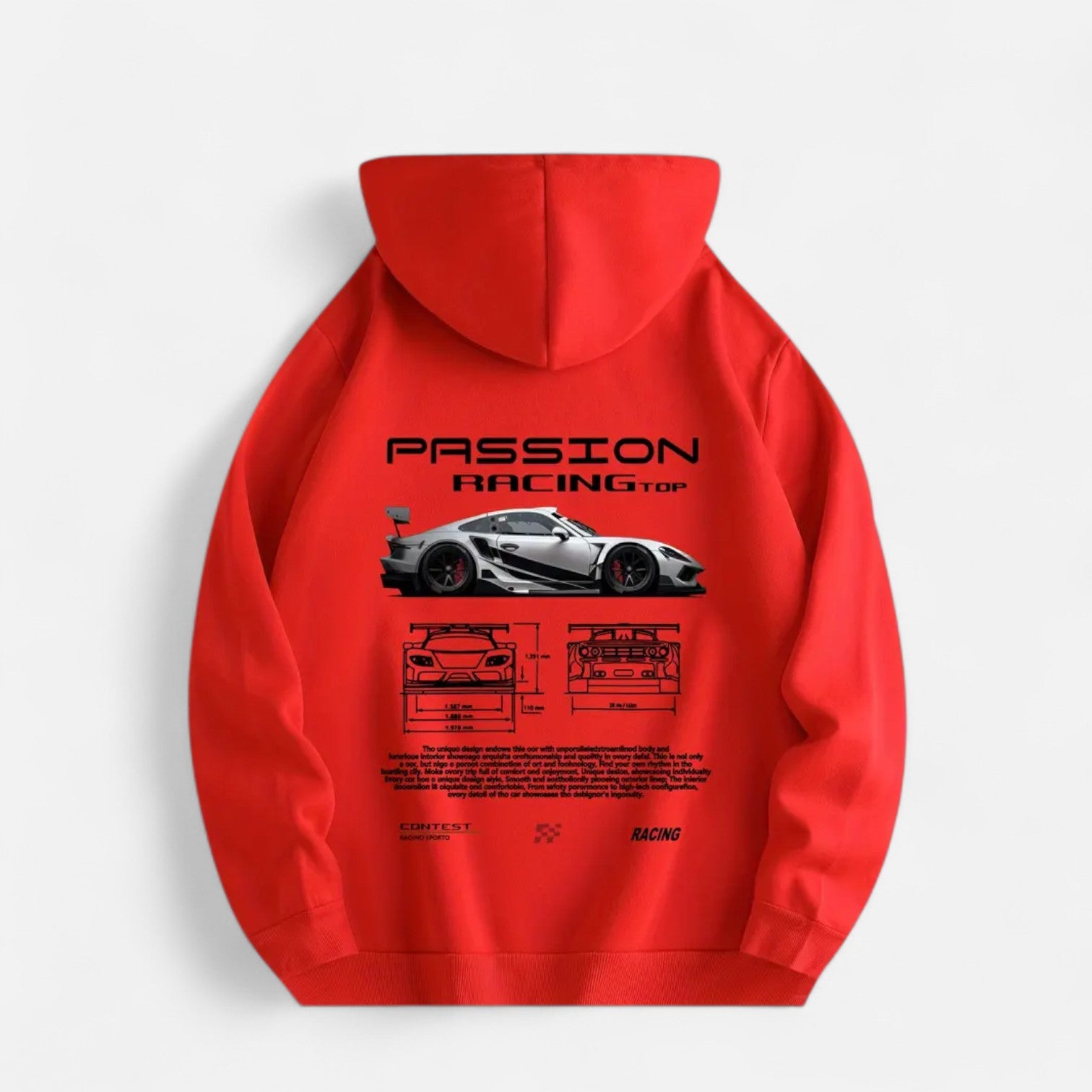 Kozori | Sports Car Print Casual Hoodie