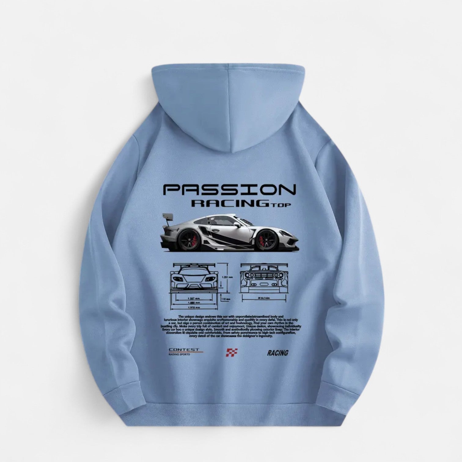 Kozori | Sports Car Print Casual Hoodie