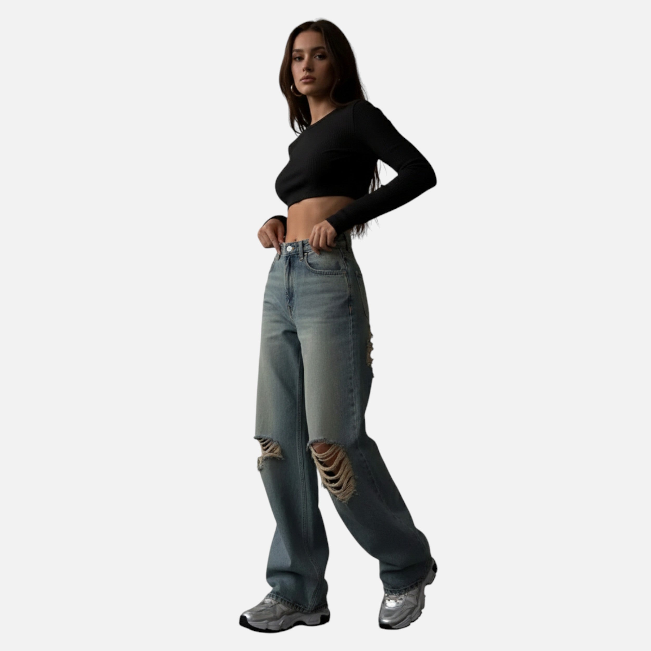 Kozori | Women’s High-Waist Straight Leg Jeans