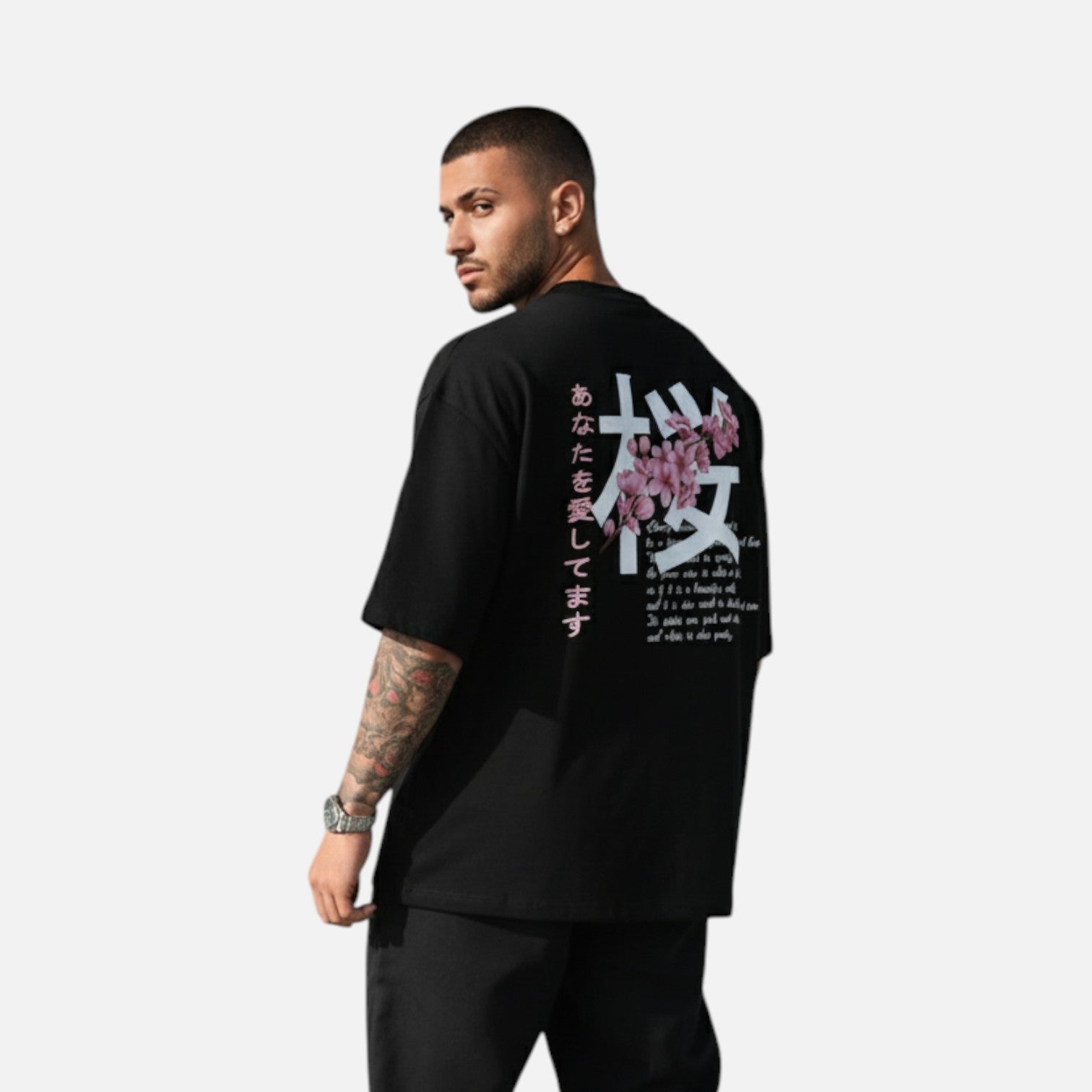 Kozori | Men's Japanese Cherry Blossom Print  T-Shirt