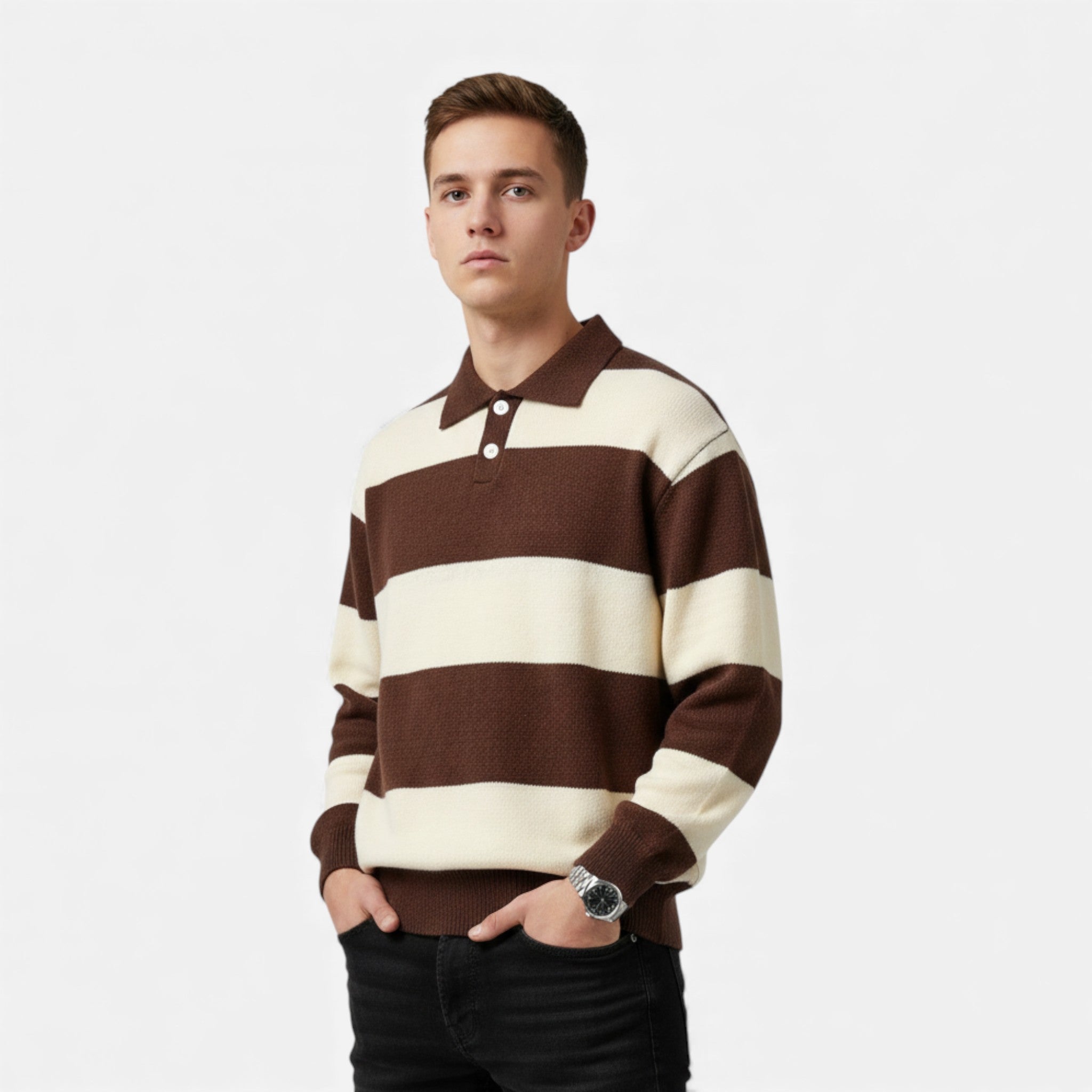 Kozori | Vintage Collegiate Colour-Block Sweater