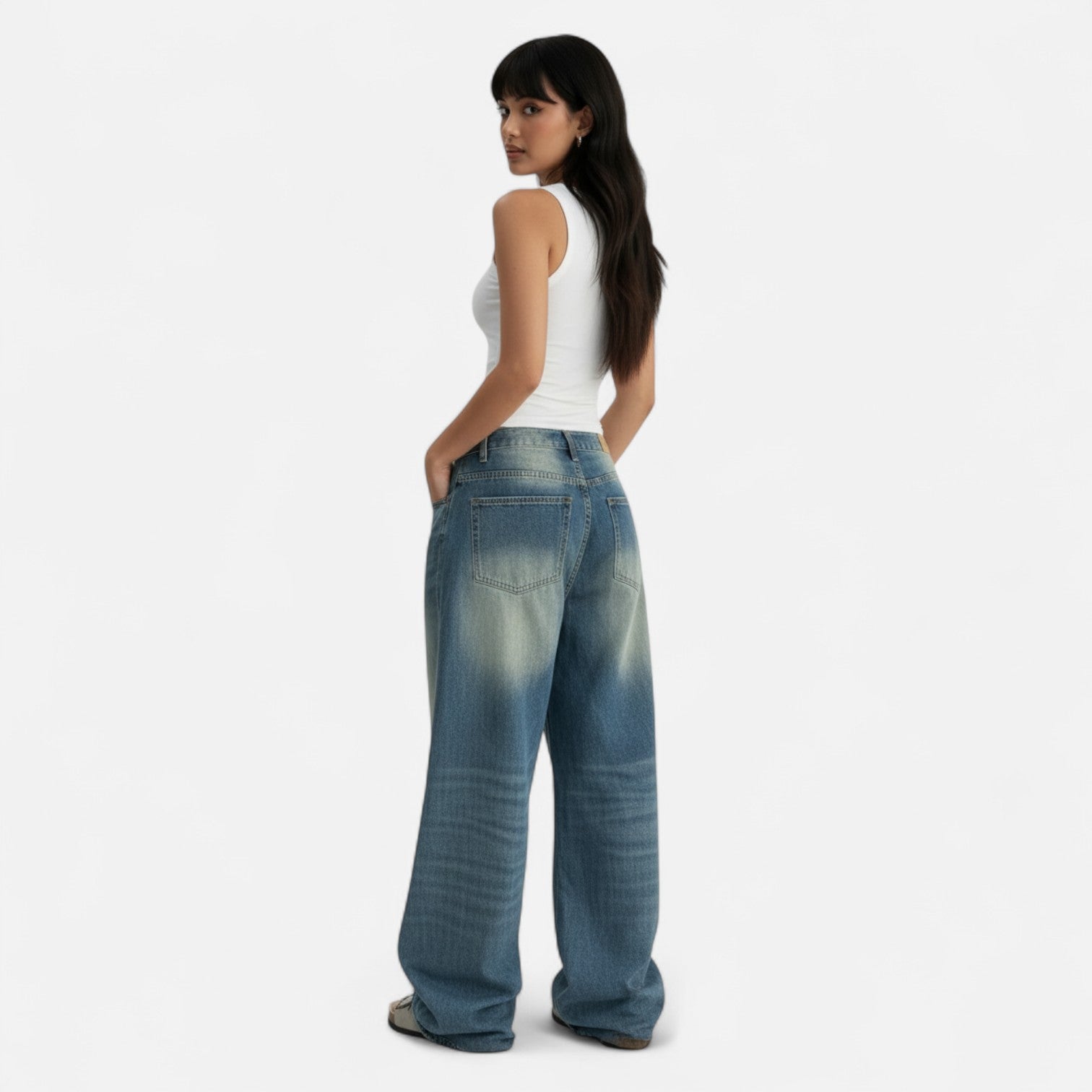 Kozori | Women’s Vintage Washed Baggy Jeans