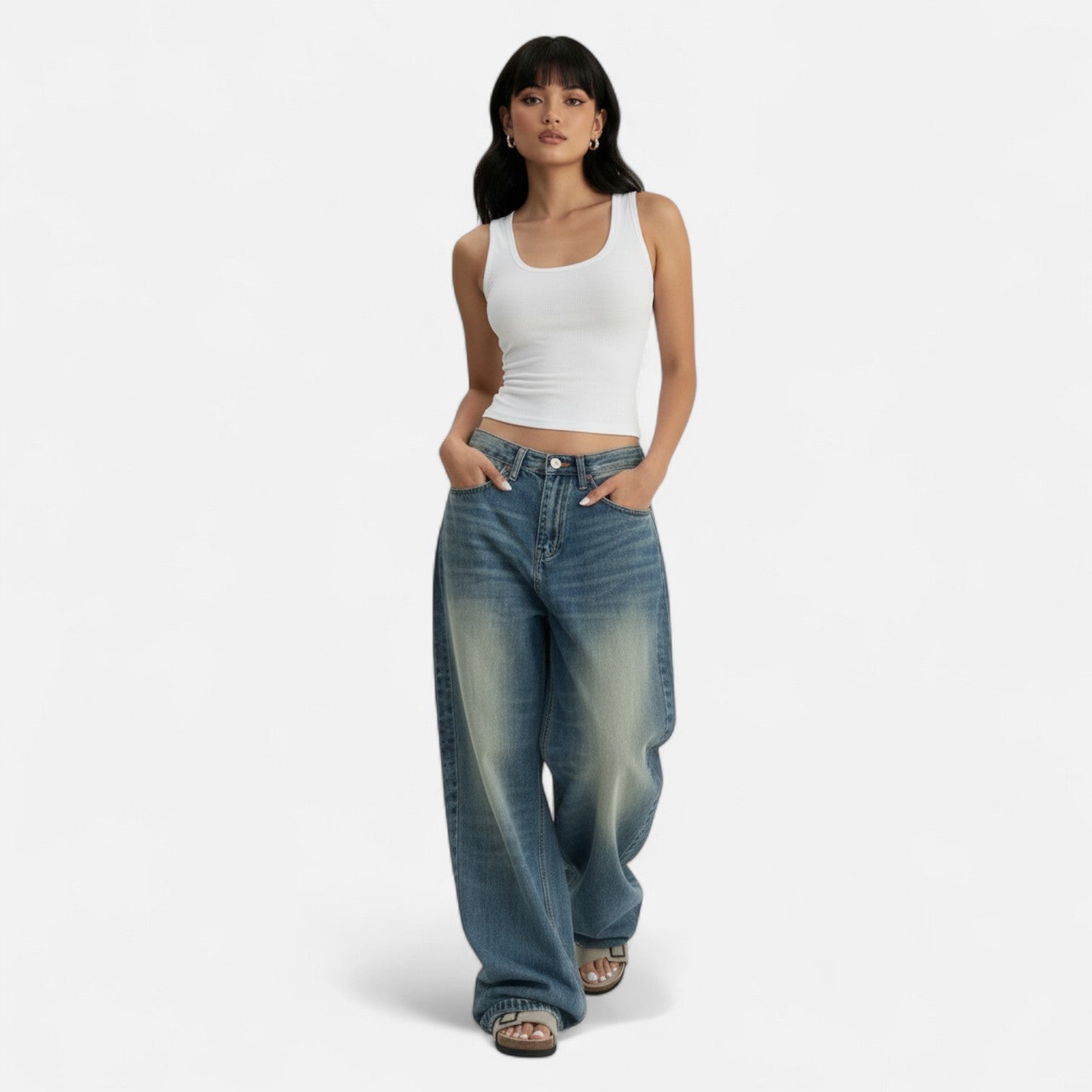 Kozori | Women’s Vintage Washed Baggy Jeans