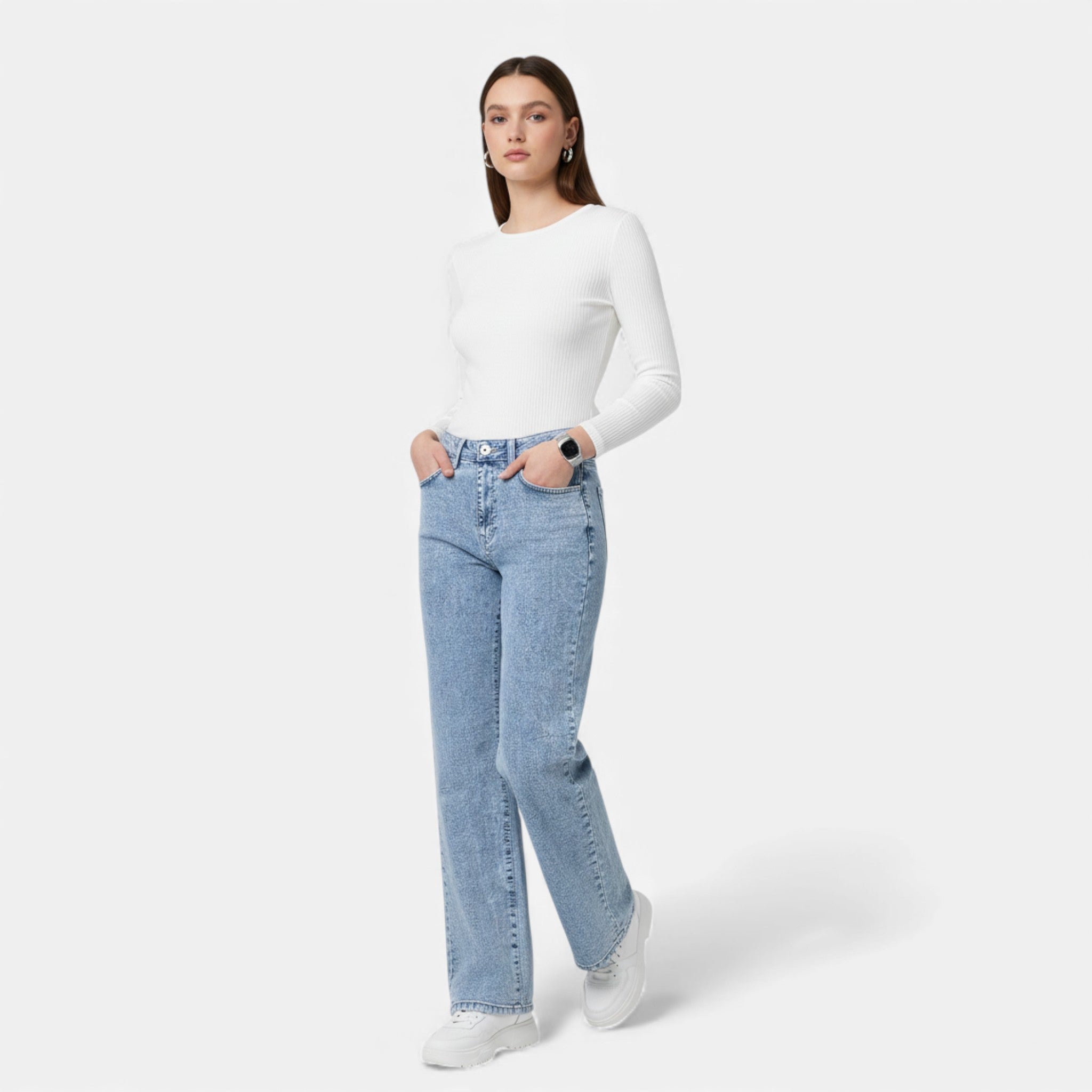Kozori | Women’s Light Blue Straight-Leg Denim