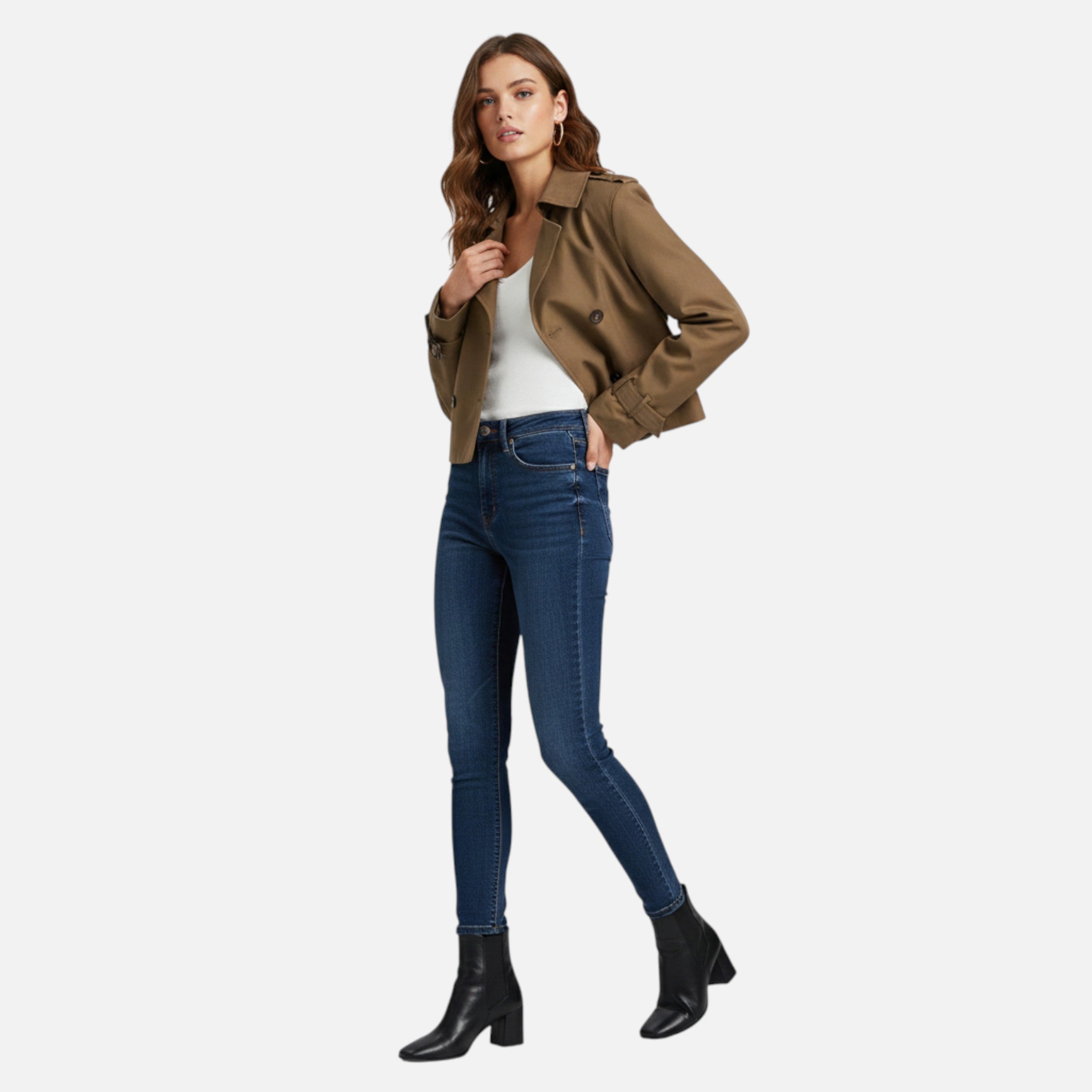 Kozori | Women’s Cropped Trench Coat – Heritage Streetwear