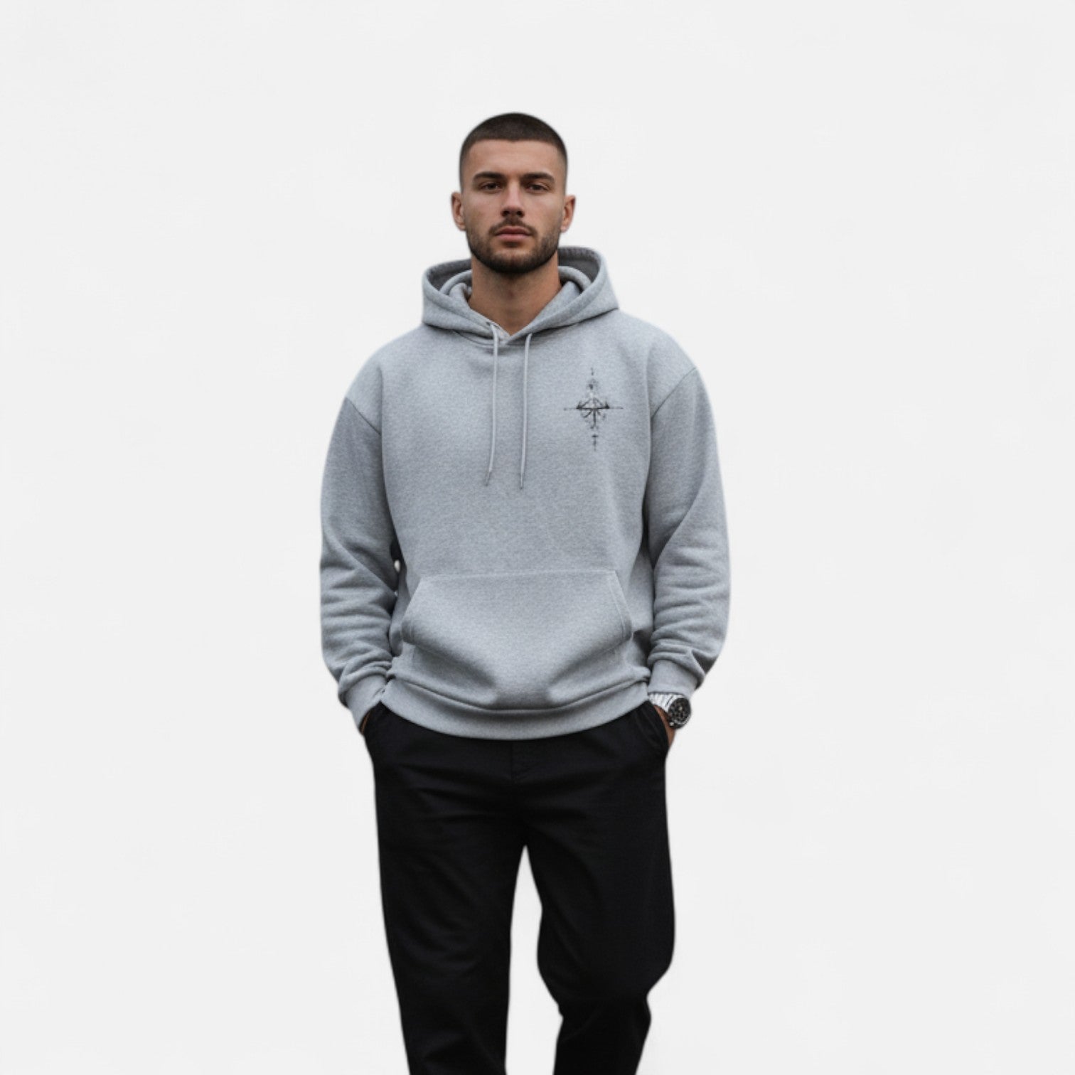 Kozori | Loose Fit Night Sky Pullover Hoodie
