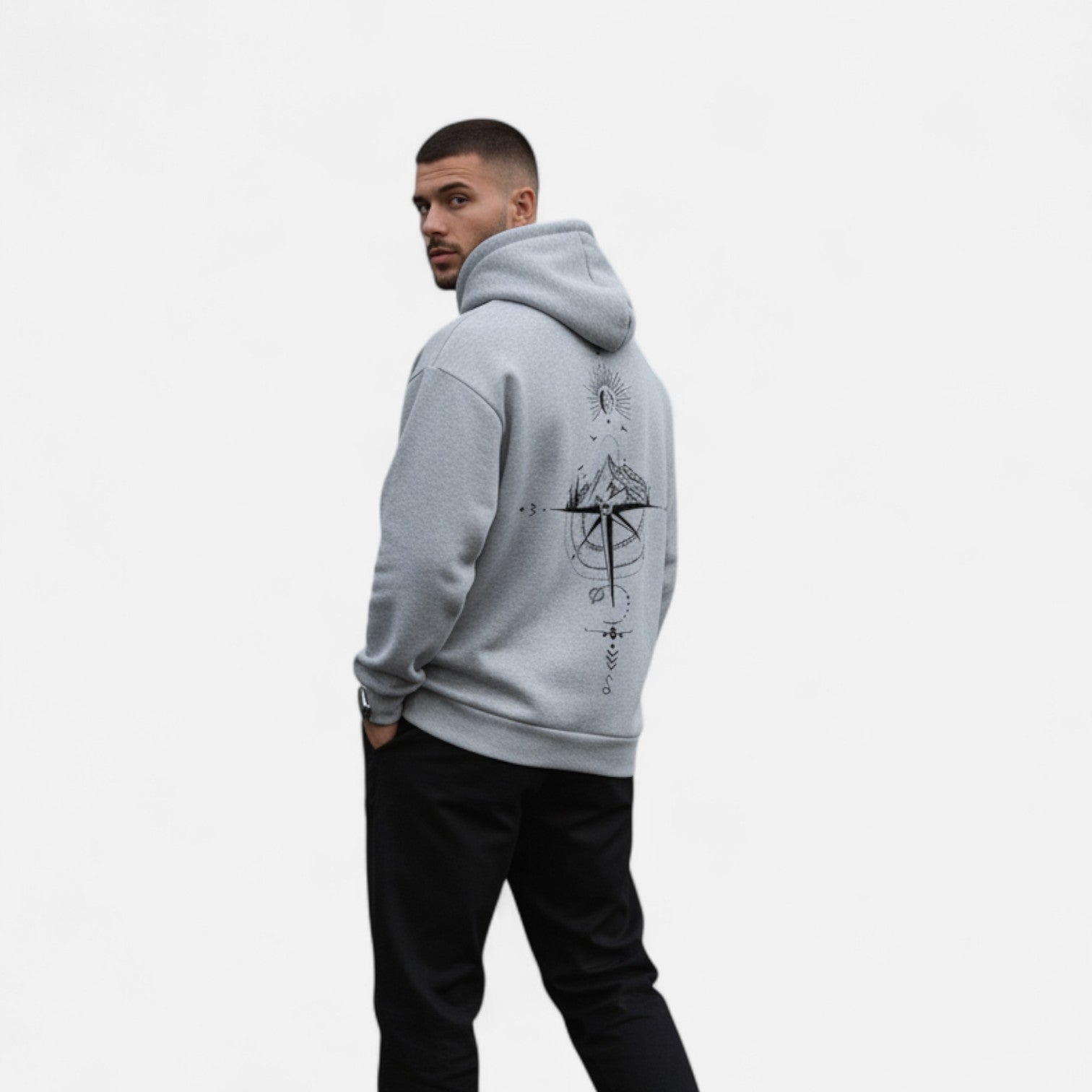 Kozori | Loose Fit Night Sky Pullover Hoodie