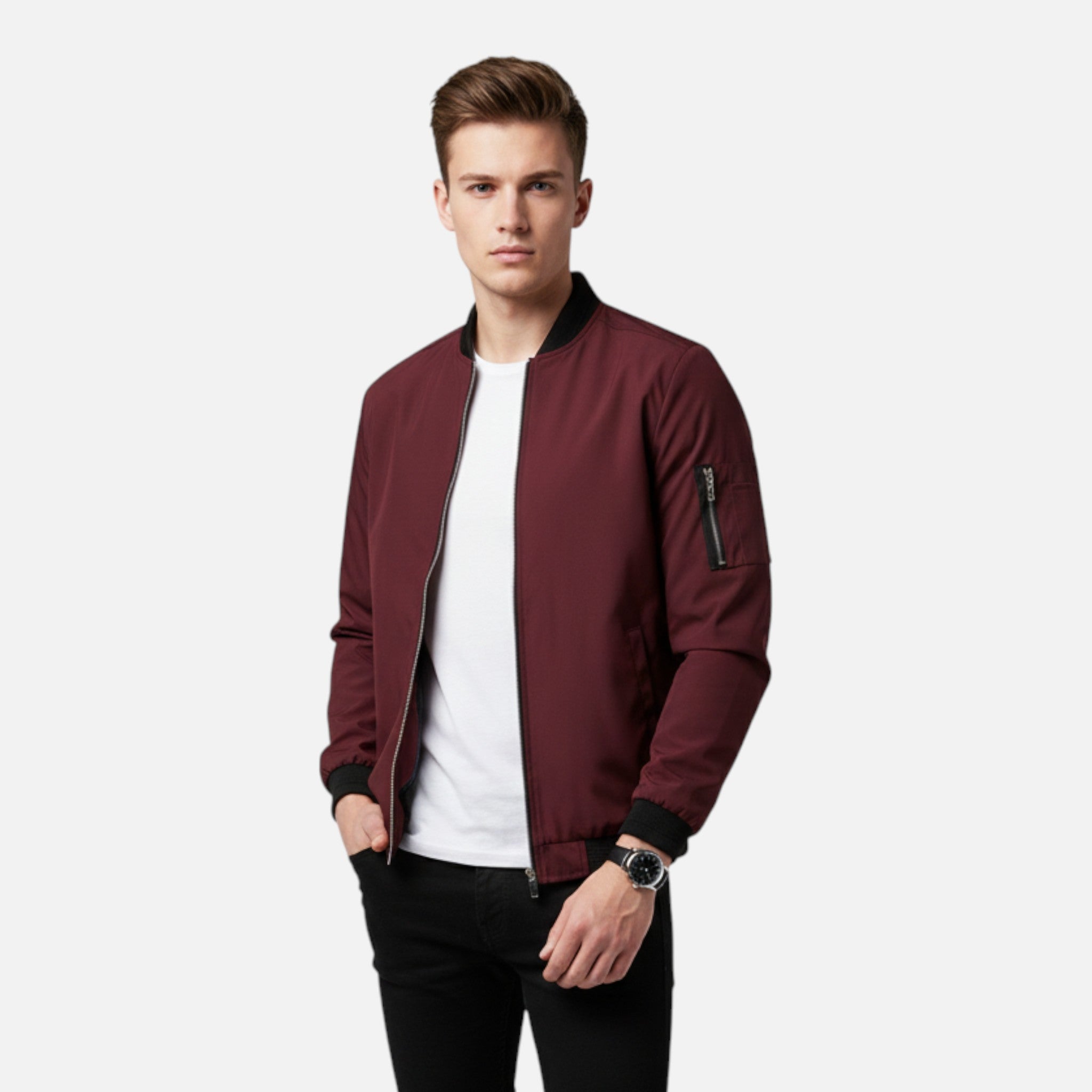 Kozori | Men’s Slim Fit Bomber Windbreaker Jacket