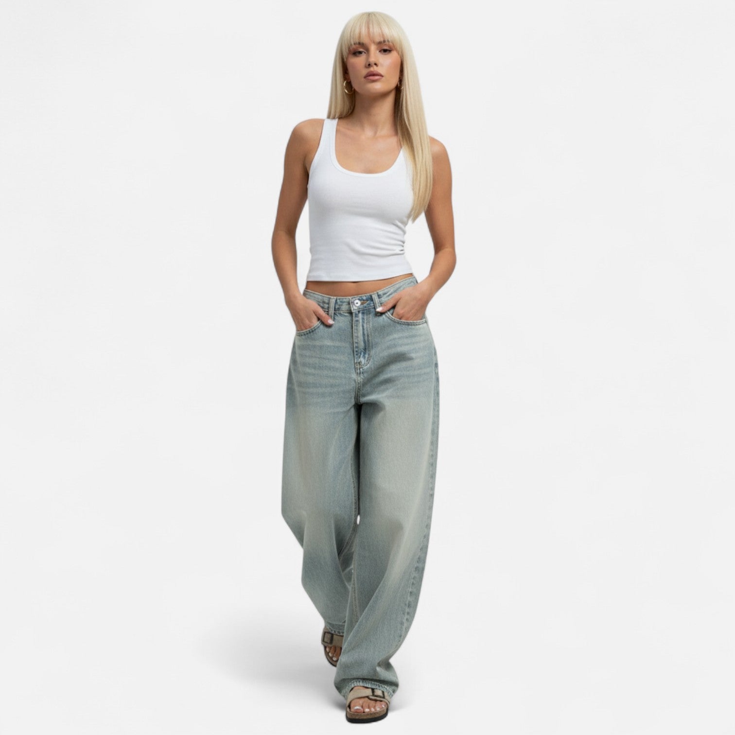 Kozori | Women’s Vintage Washed Baggy Jeans