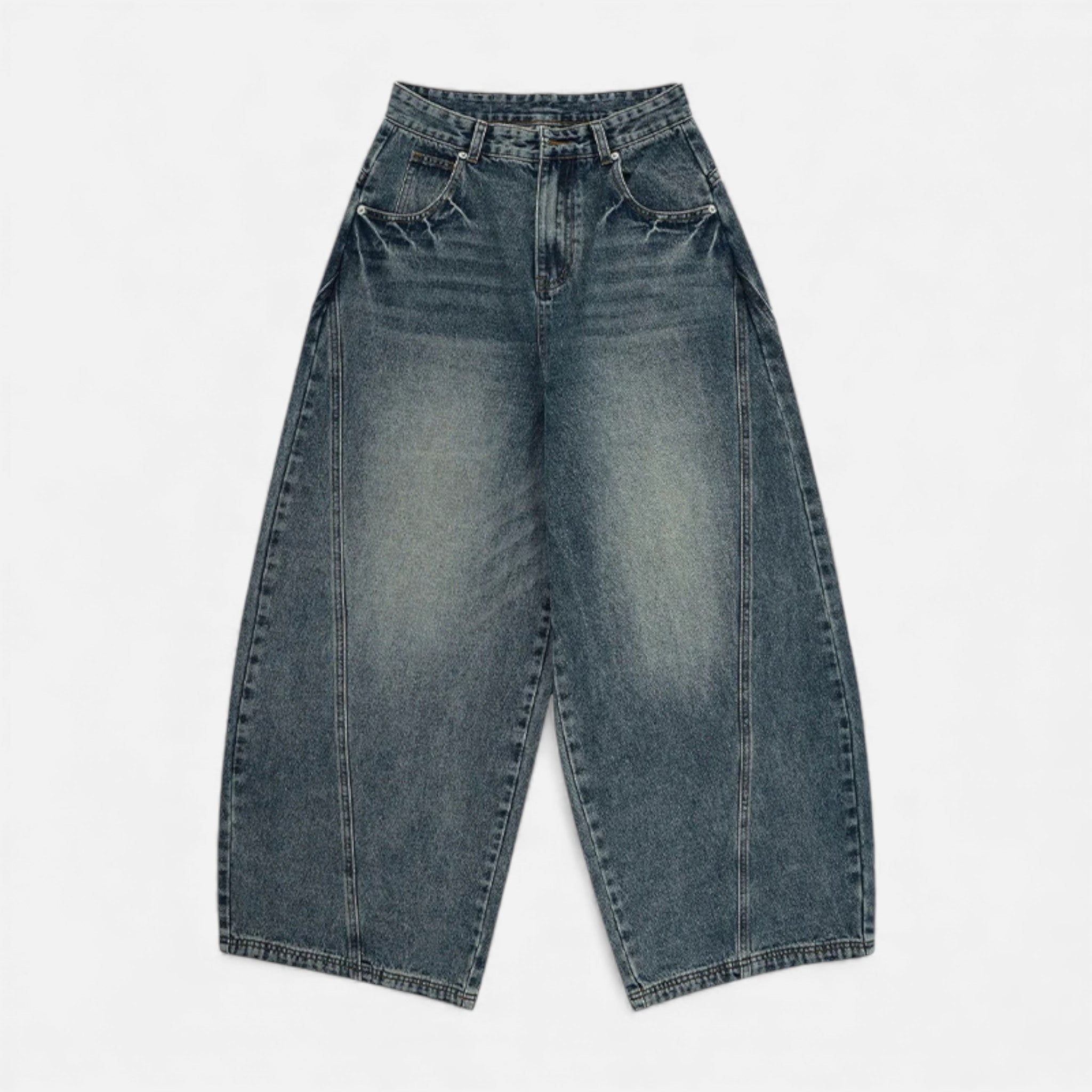 Kozori | Men’s Oversized Wide-Leg Patchwork Denim Jeans