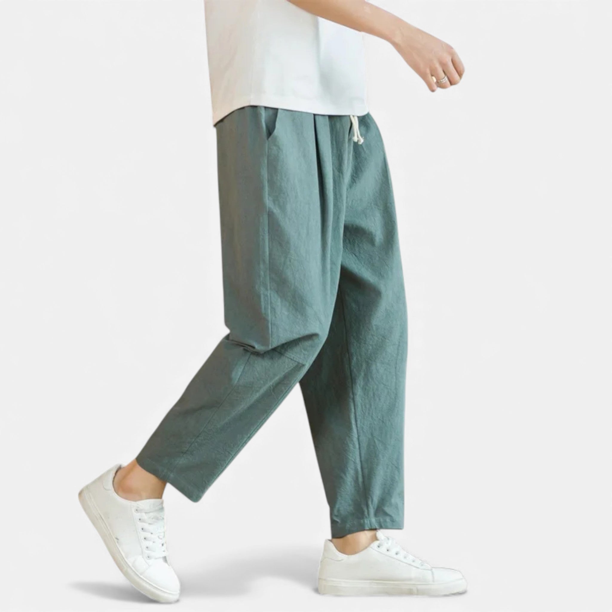 Kozori | Men’s Cotton-Linen Loose Drawstring Pants
