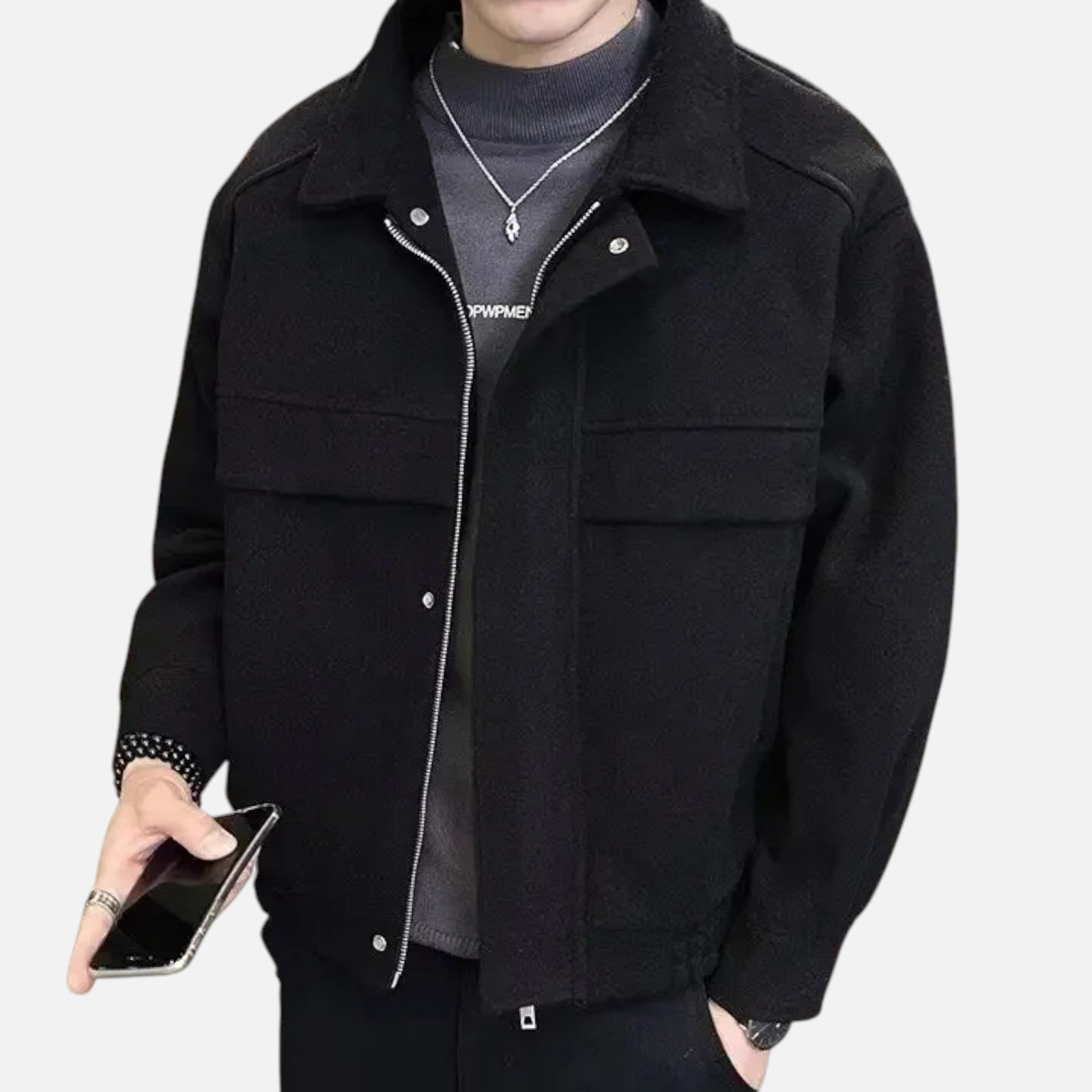 Kozori | Men’s Elegant Woolen Collared Jacket
