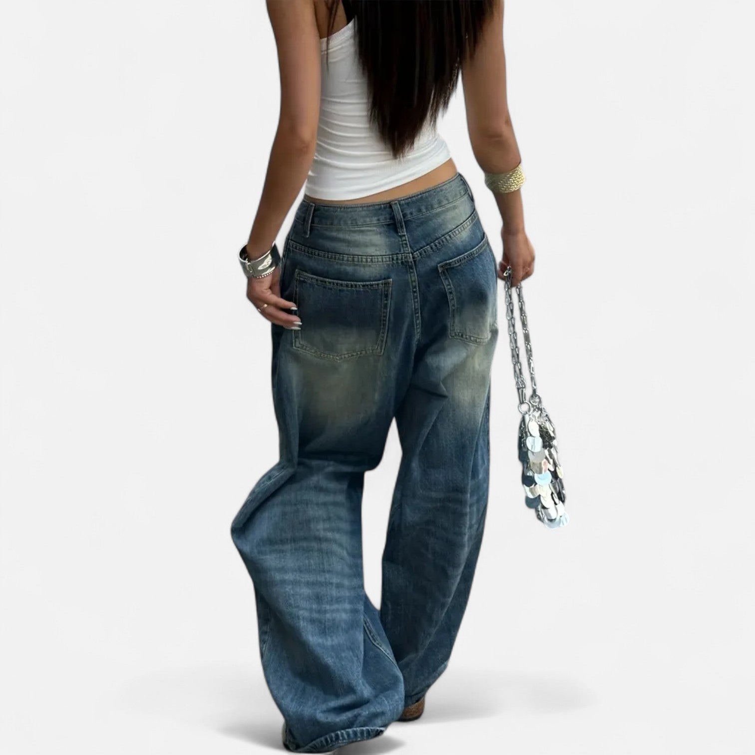 Kozori | Women’s Vintage Washed Baggy Jeans
