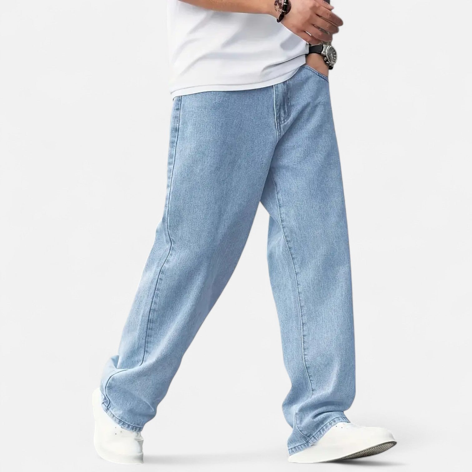 Kozori | Men’s Loose Fit Faux Denim Pants