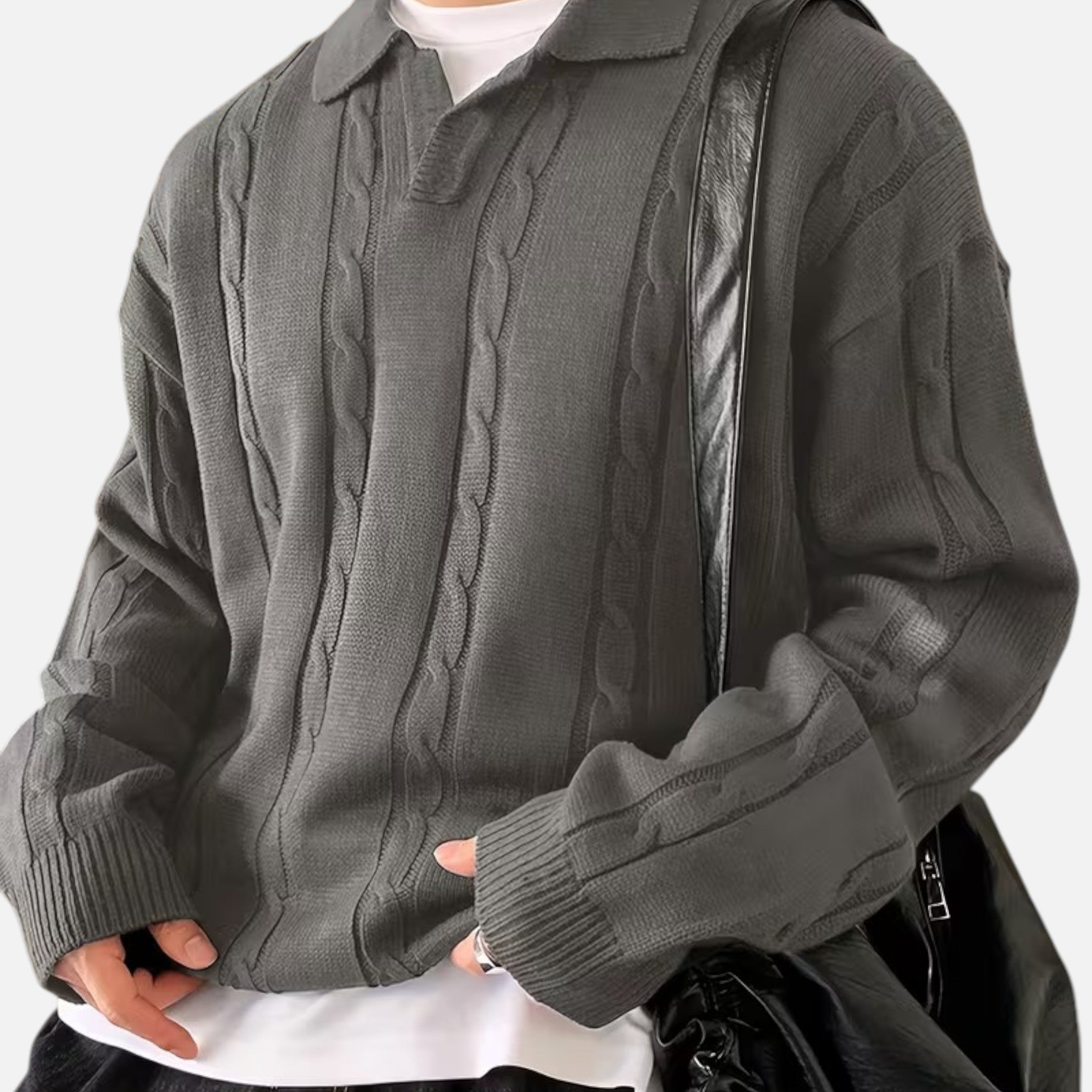 Kozori | Men’s Cable-Knit Long Sleeve Pullover