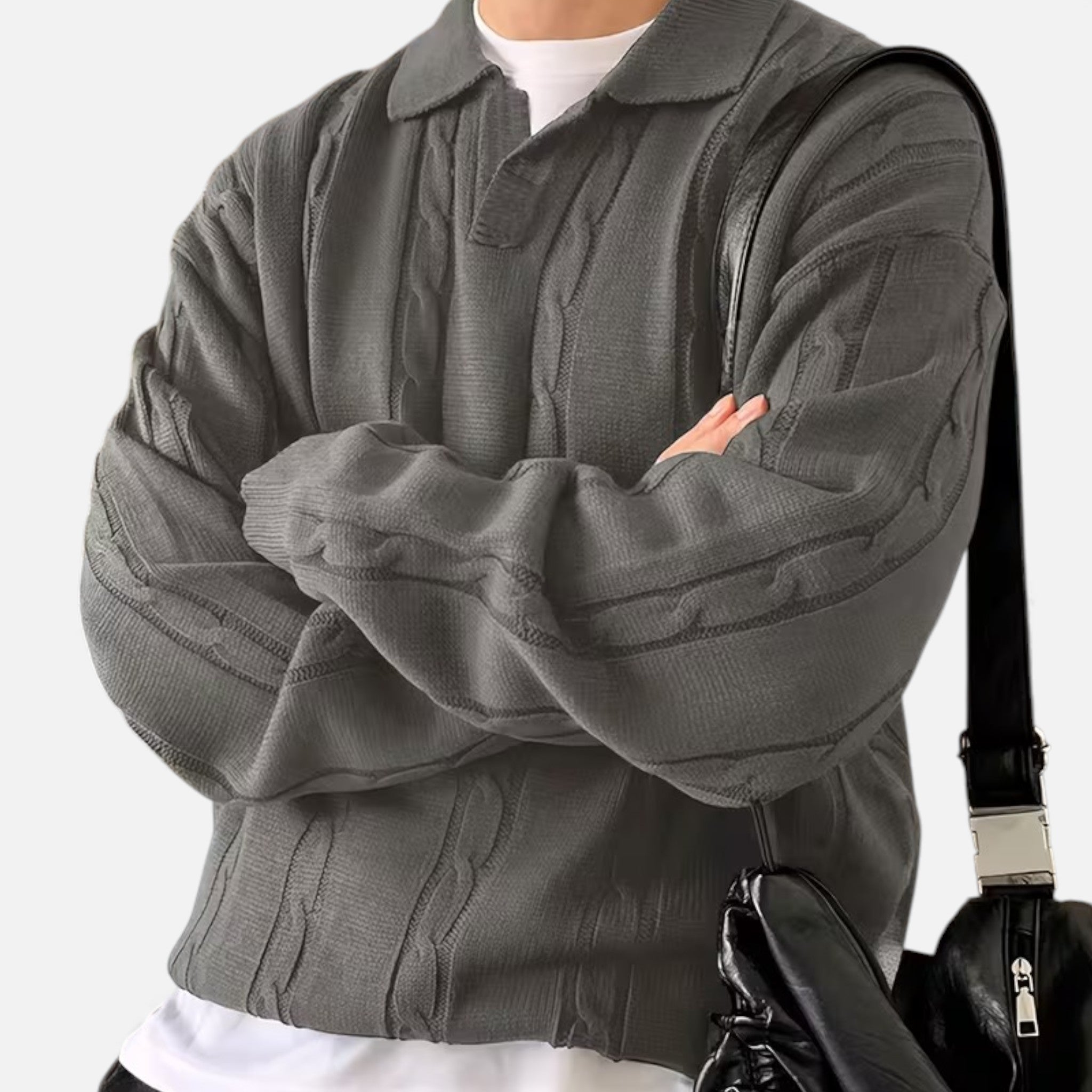 Kozori | Men’s Cable-Knit Long Sleeve Pullover