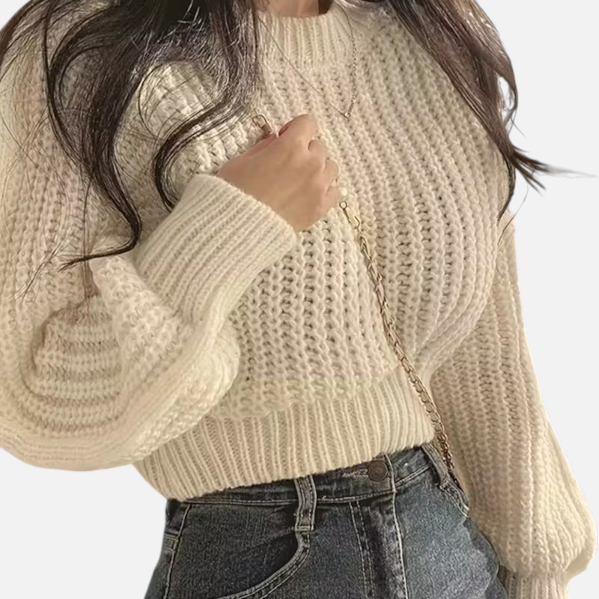 Kozori | Women’s Elegant Brown Knit Sweater