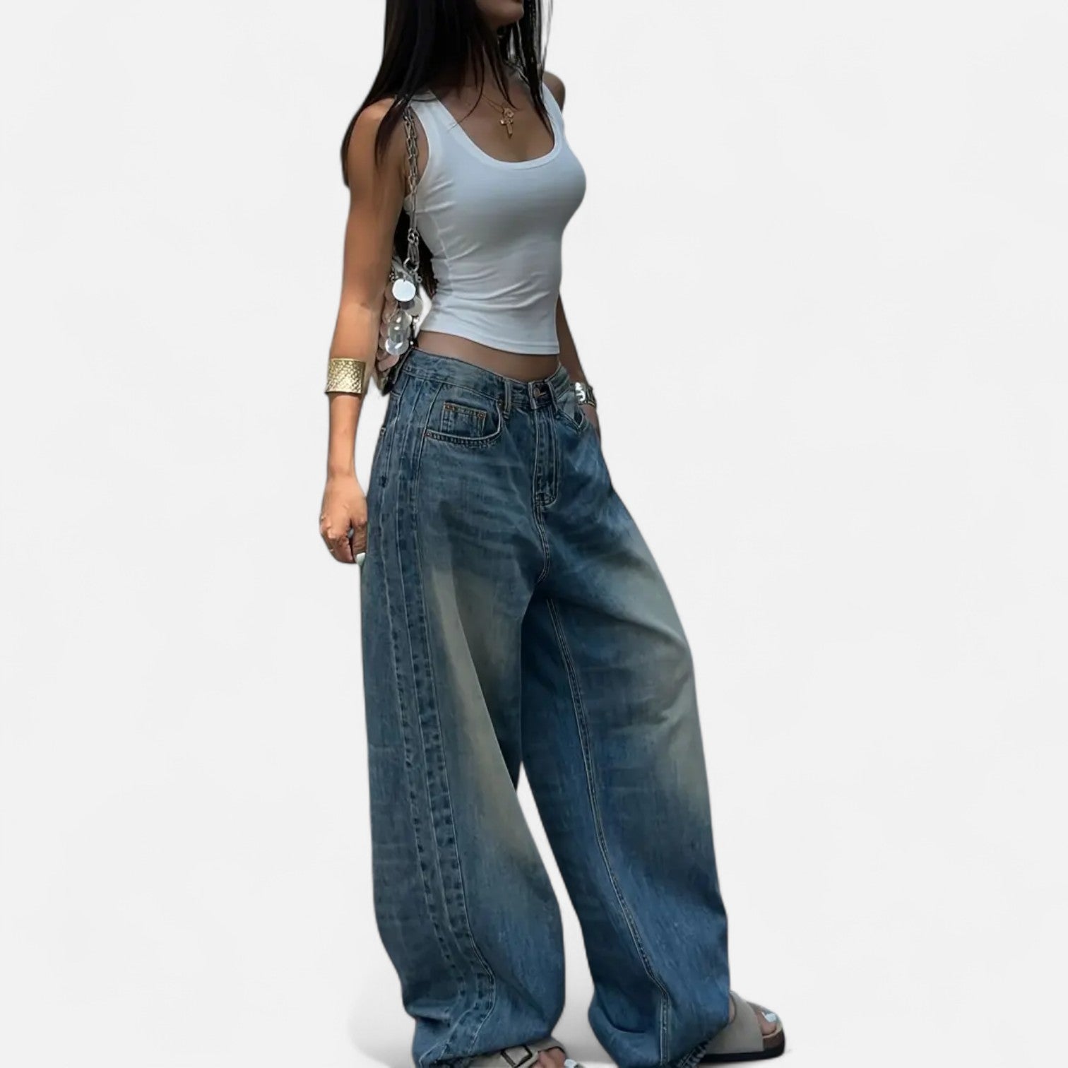 Kozori | Women’s Vintage Washed Baggy Jeans