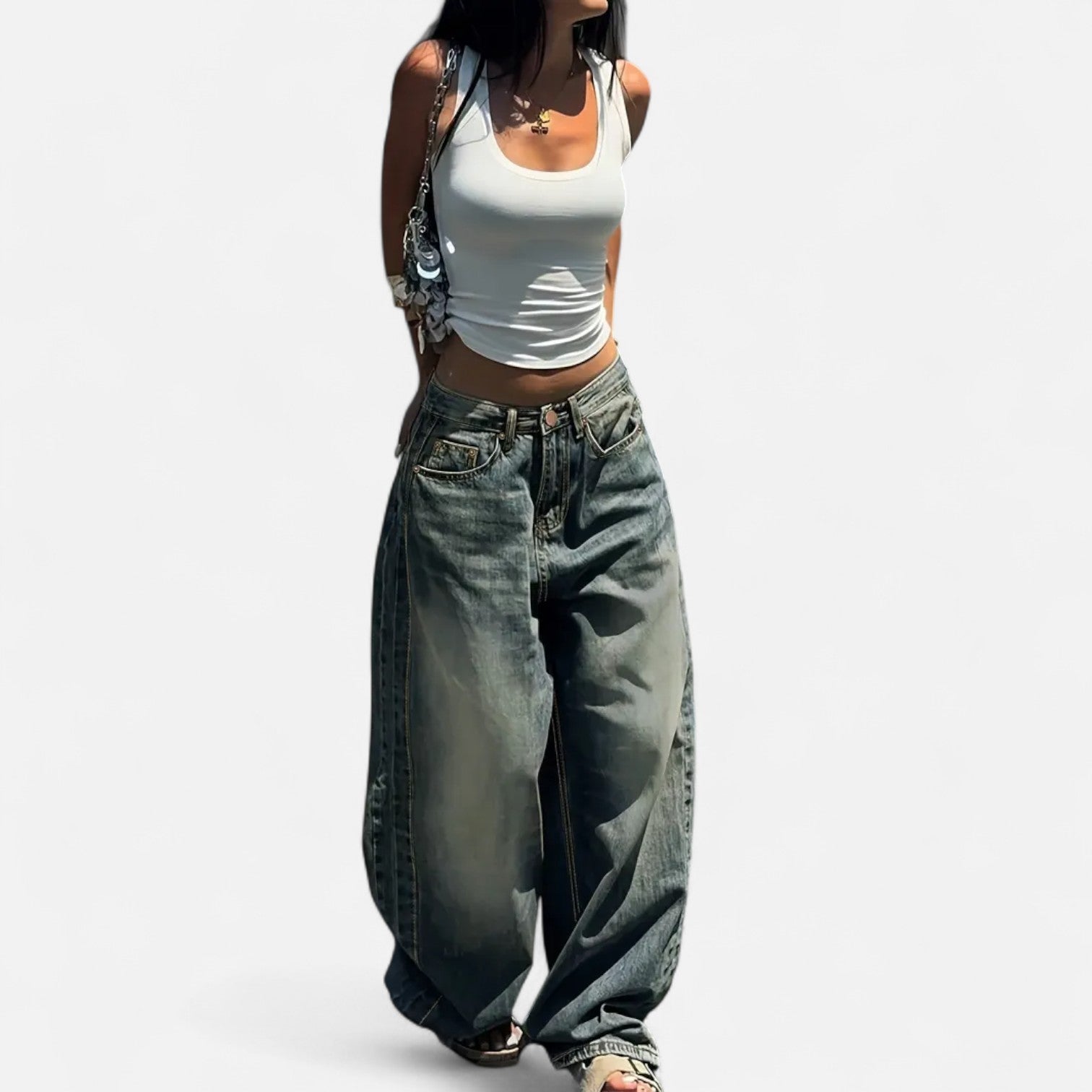 Kozori | Women’s Vintage Washed Baggy Jeans