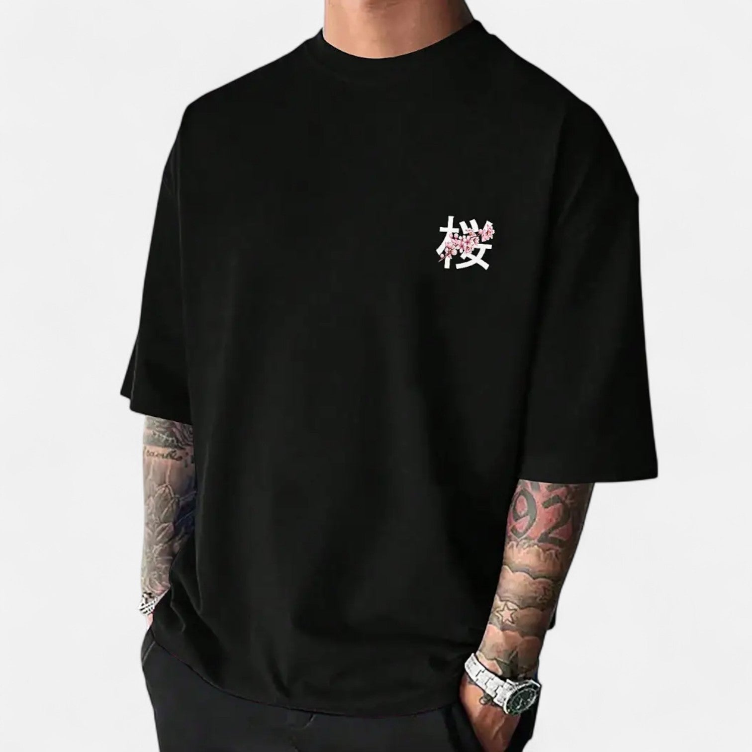 Kozori | Men's Japanese Cherry Blossom Print  T-Shirt