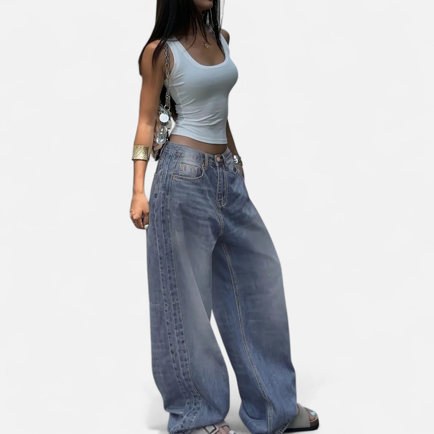 Kozori | Women’s Vintage Washed Baggy Jeans