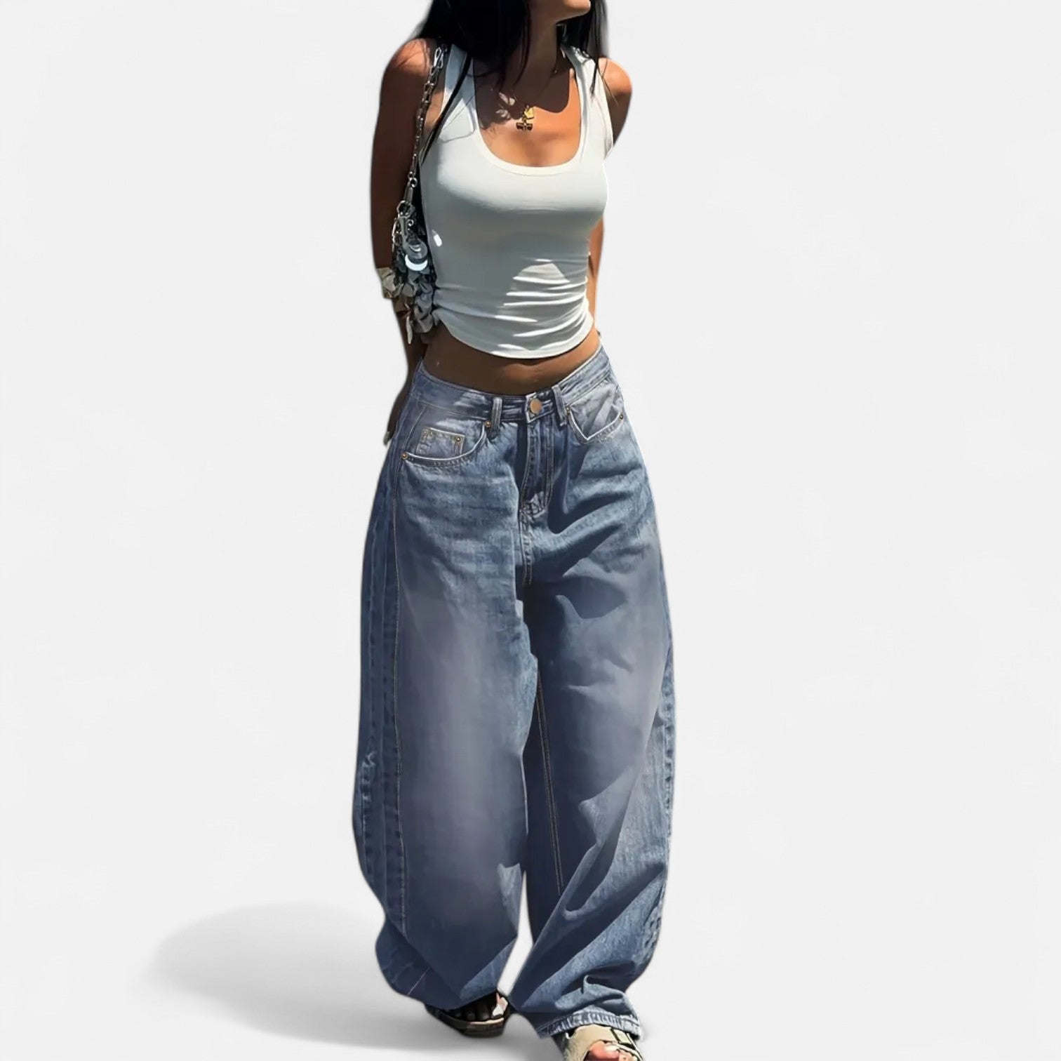 Kozori | Women’s Vintage Washed Baggy Jeans