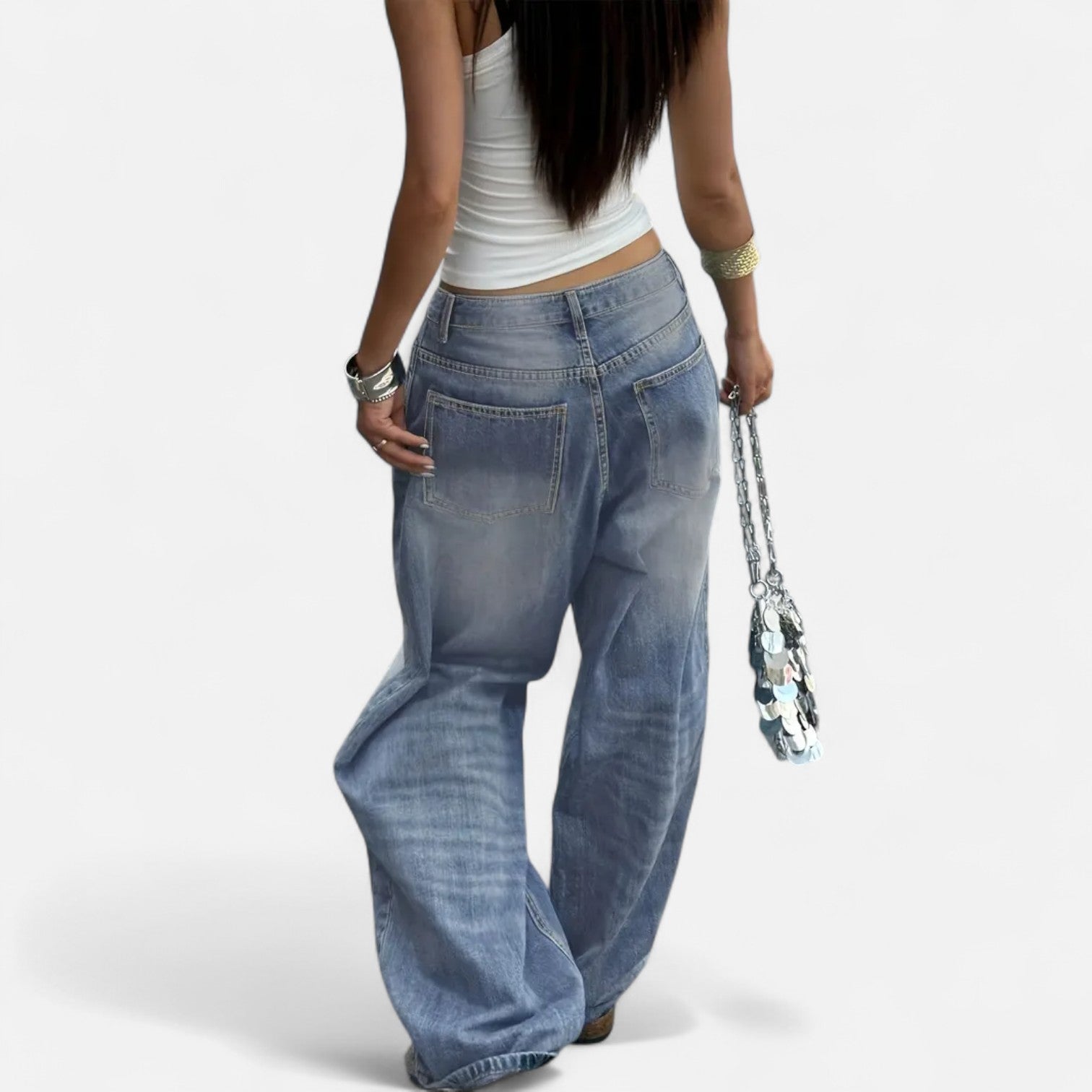 Kozori | Women’s Vintage Washed Baggy Jeans