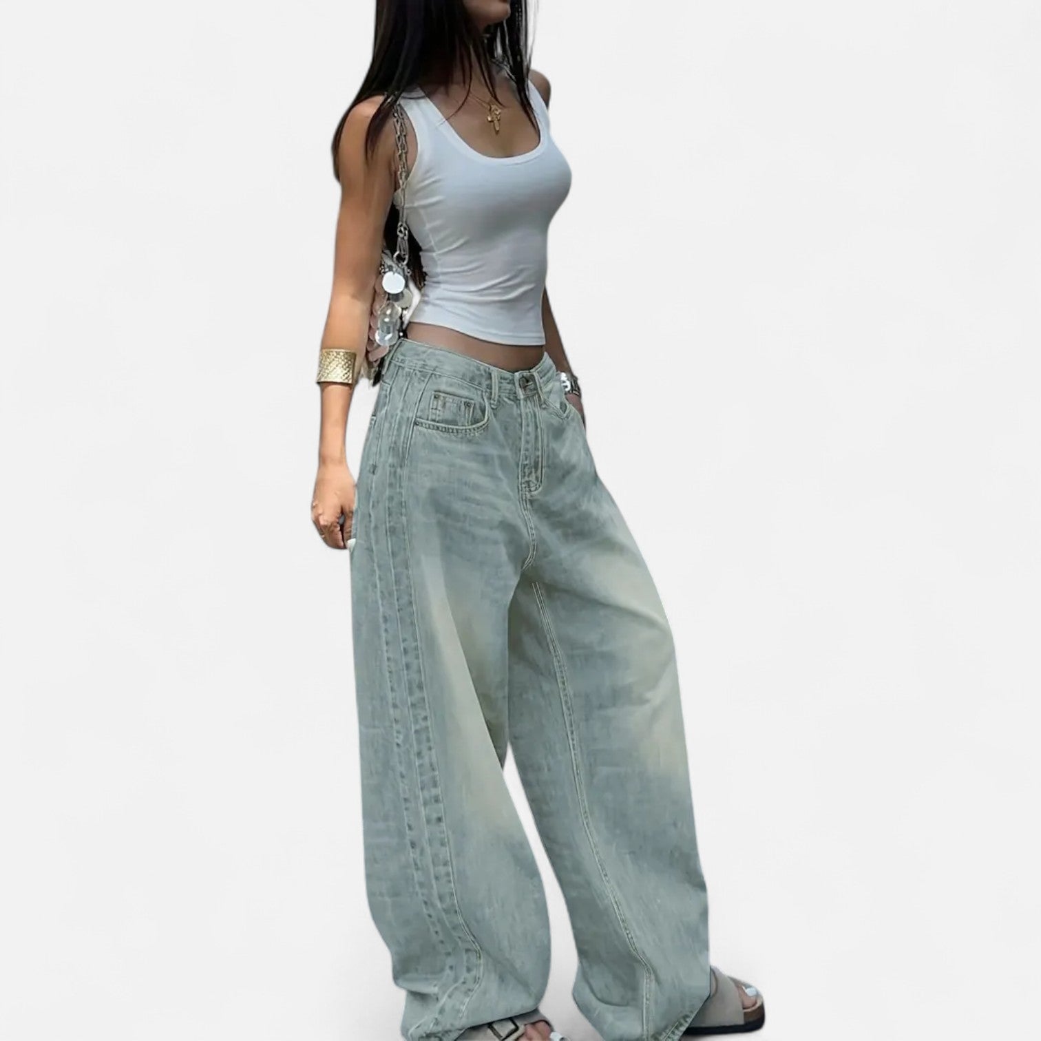 Kozori | Women’s Vintage Washed Baggy Jeans
